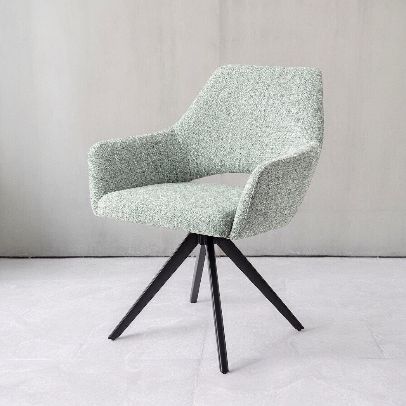 Jesper Home Yanai Soft Sage Eetkamerstoel - Turn Black - KwaliteitWonen.nl