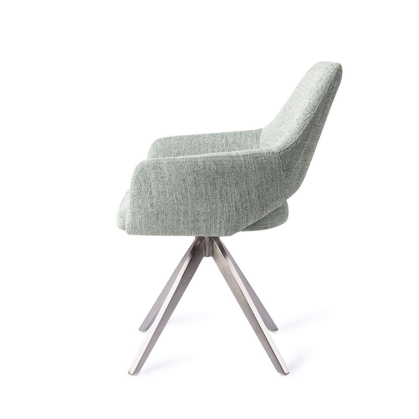 Jesper Home Yanai Soft Sage Eetkamerstoel - Turn Steel - KwaliteitWonen.nl
