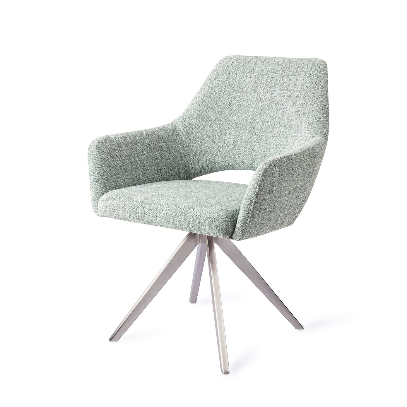 Jesper Home Yanai Soft Sage Eetkamerstoel - Turn Steel - KwaliteitWonen.nl
