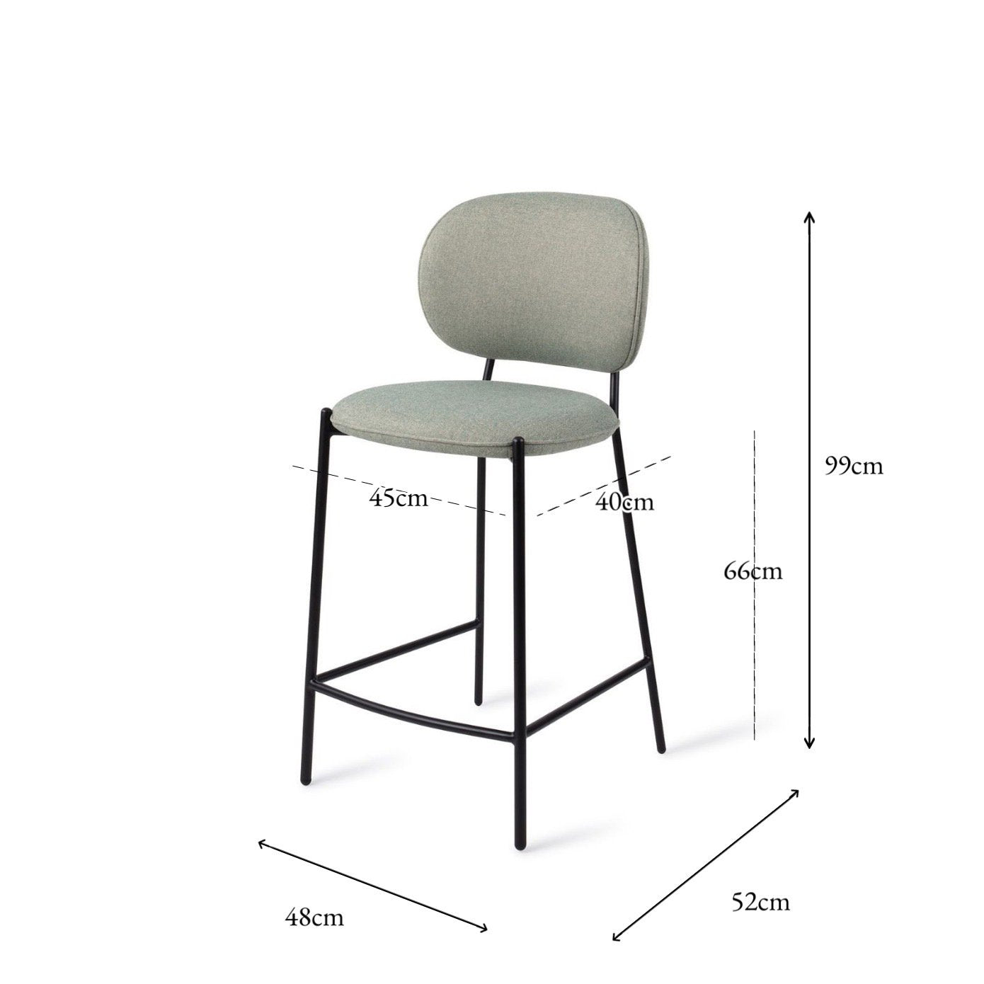 Jesper Home Yoichi Crispy Fern Barkruk - (L) - KwaliteitWonen.nl