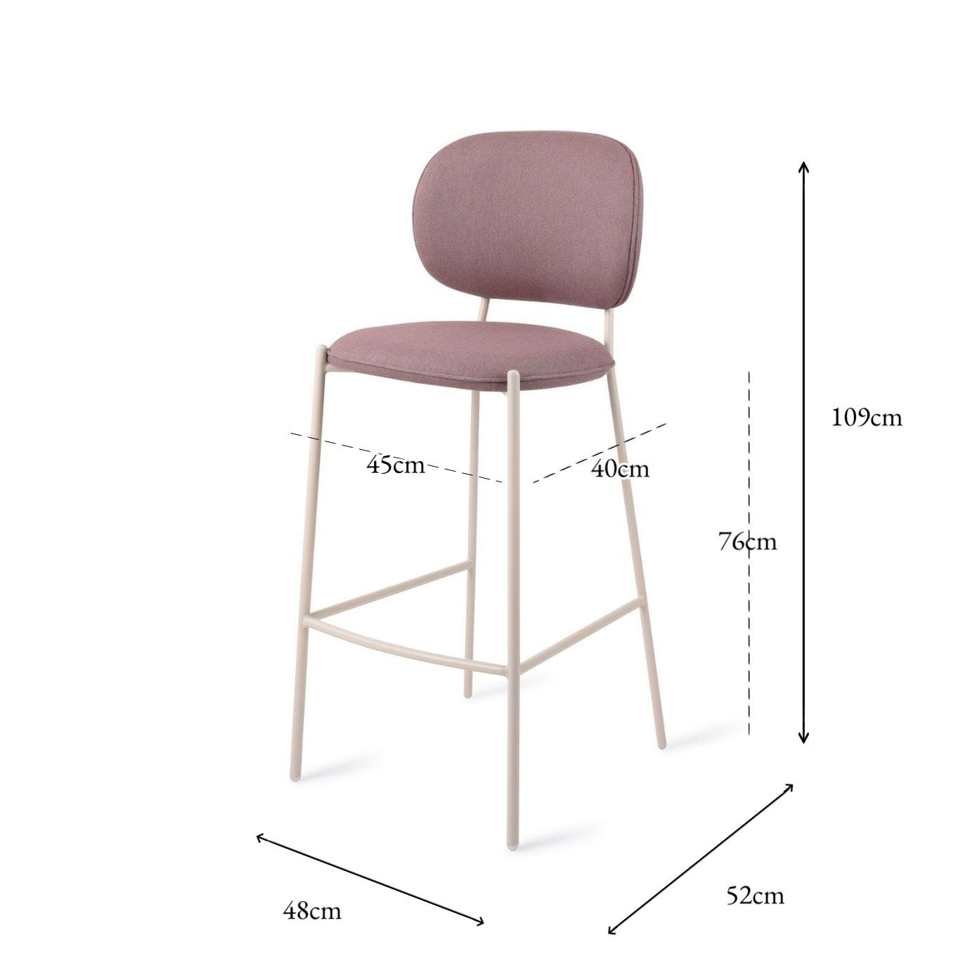 Jesper Home Yoichi Purple Rain Barkruk - (H) - KwaliteitWonen.nl