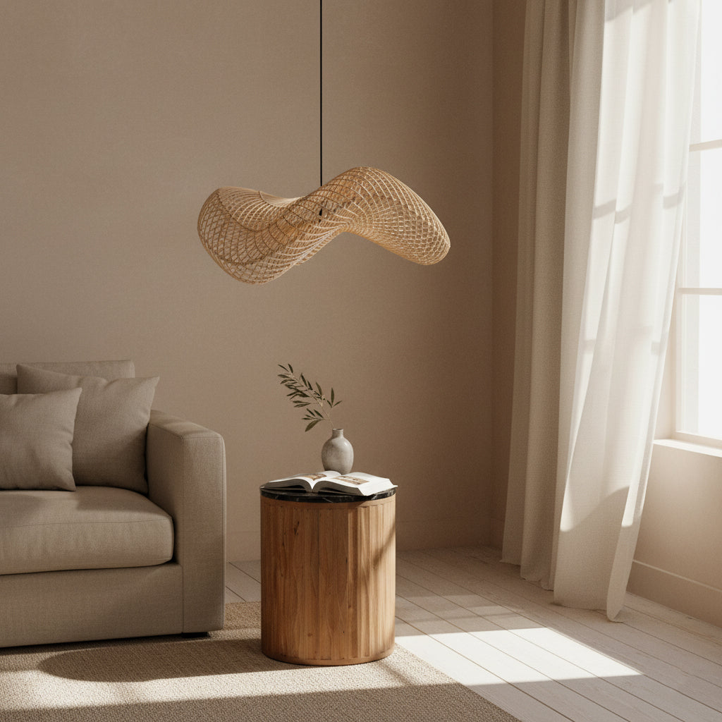 Raw Materials Wave Rotan Hanglamp L - Ø 71x26 Cm