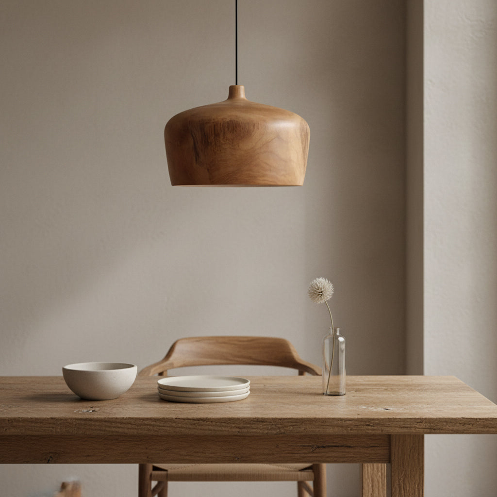 Raw Materials Sirocco Teak Houten Hanglamp Dome - Ø 30x20 Cm