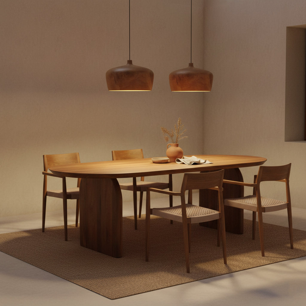 Raw Materials Sirocco Teak Houten Hanglamp Dome - Ø 30x20 Cm