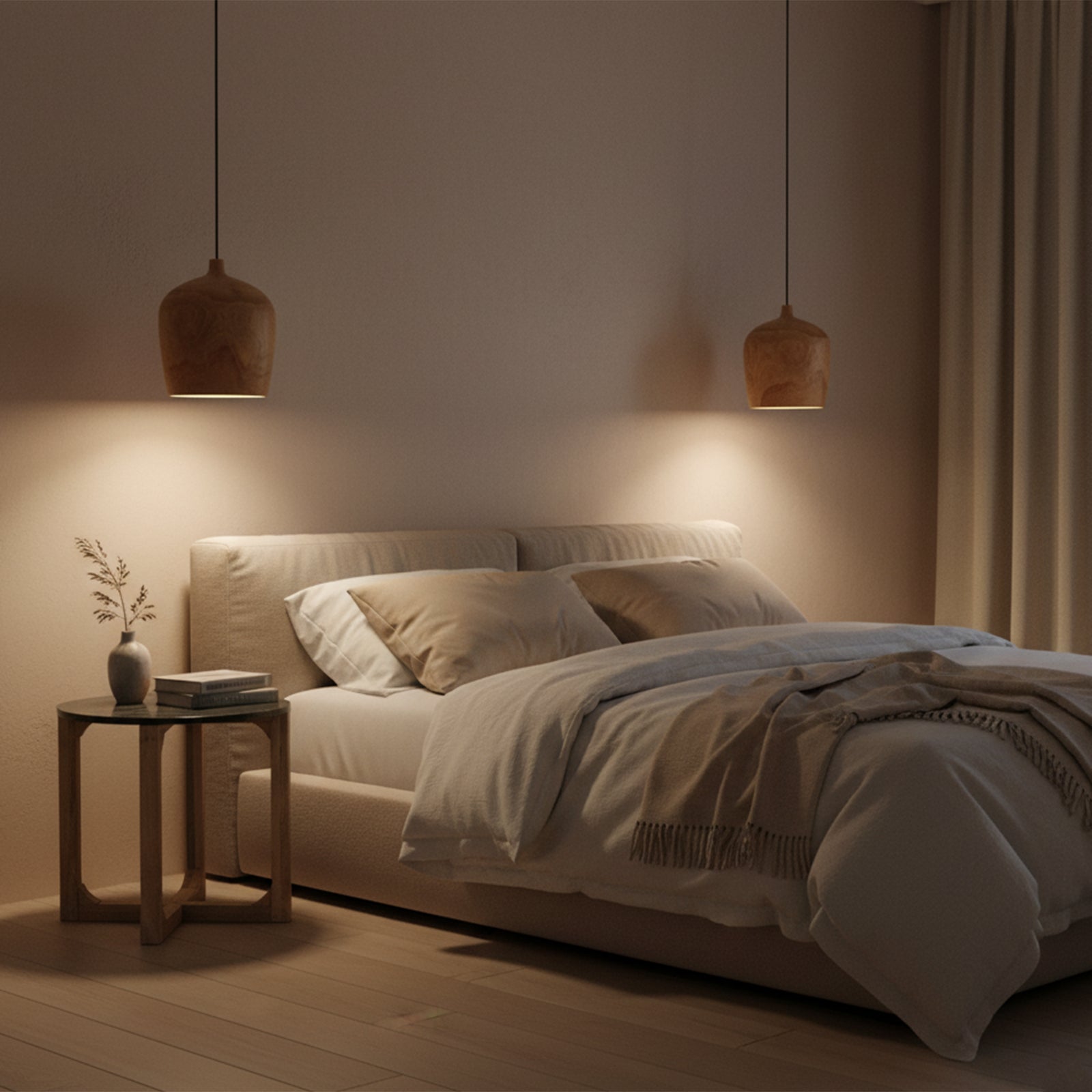 Raw Materials Sirocco Teak Houten Hanglamp Fles - Ø 25x28 Cm