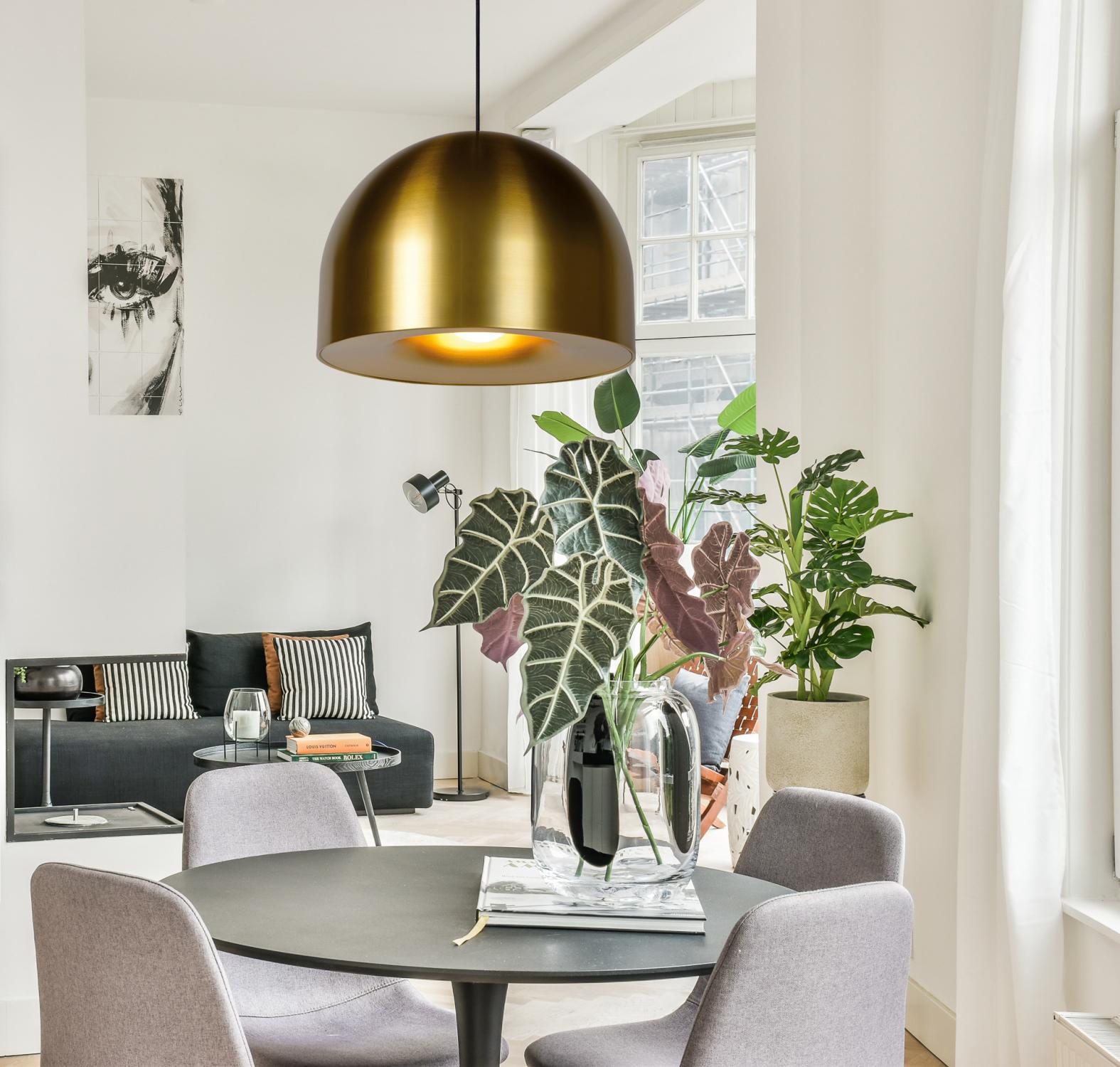 Lucide AKRON - Hanglamp - Ø 50 cm - 1xE27 - Mat Goud / Messing | Premium - KwaliteitWonen.nl