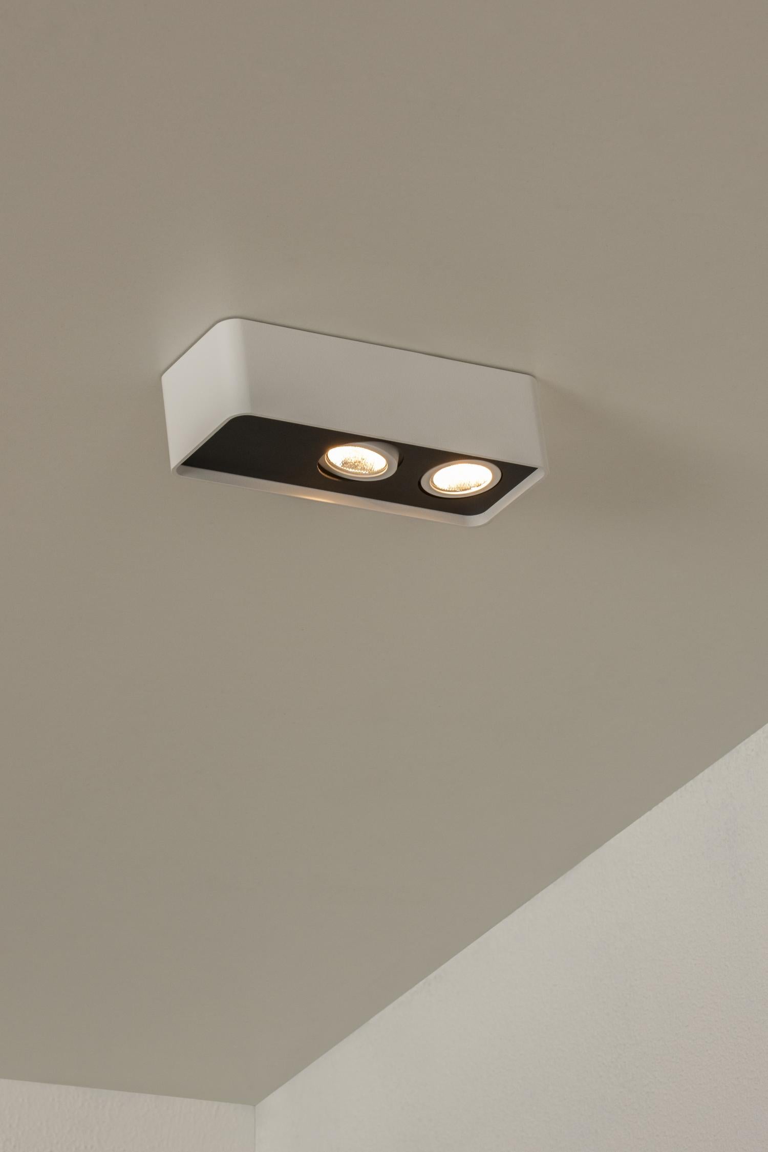 Lucide ANGULAR - Plafondspot - LED Dimb. - 2x5W 2700K - Wit | Premium - KwaliteitWonen.nl