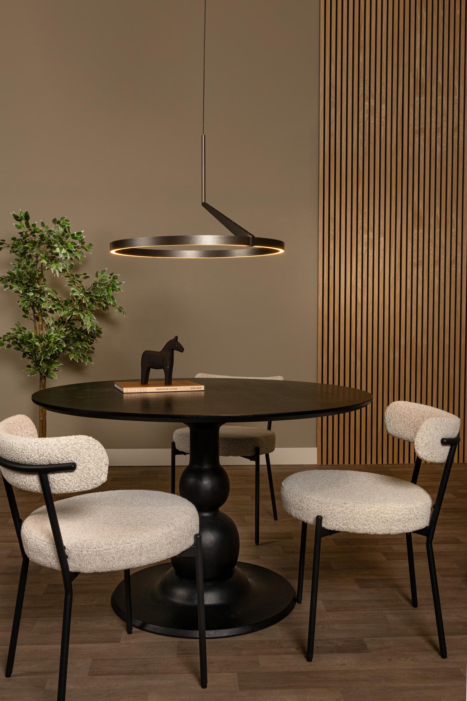 Lucide APPLAUSE - Hanglamp - Ø 60 cm - LED Dimb. - CCT - 1x32W 2700K/4000K - Handbewegingssensor - Grijs ijzer | Premium - KwaliteitWonen.nl