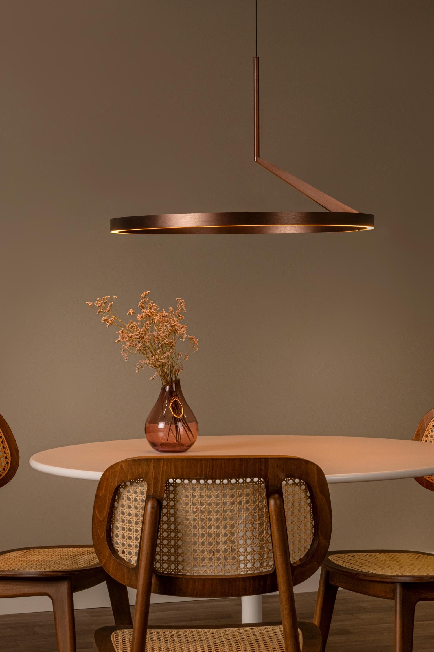 Lucide APPLAUSE - Hanglamp - Ø 60 cm - LED Dimb. - CCT - 1x32W 2700K/4000K - Handbewegingssensor - Koffie | Premium - KwaliteitWonen.nl
