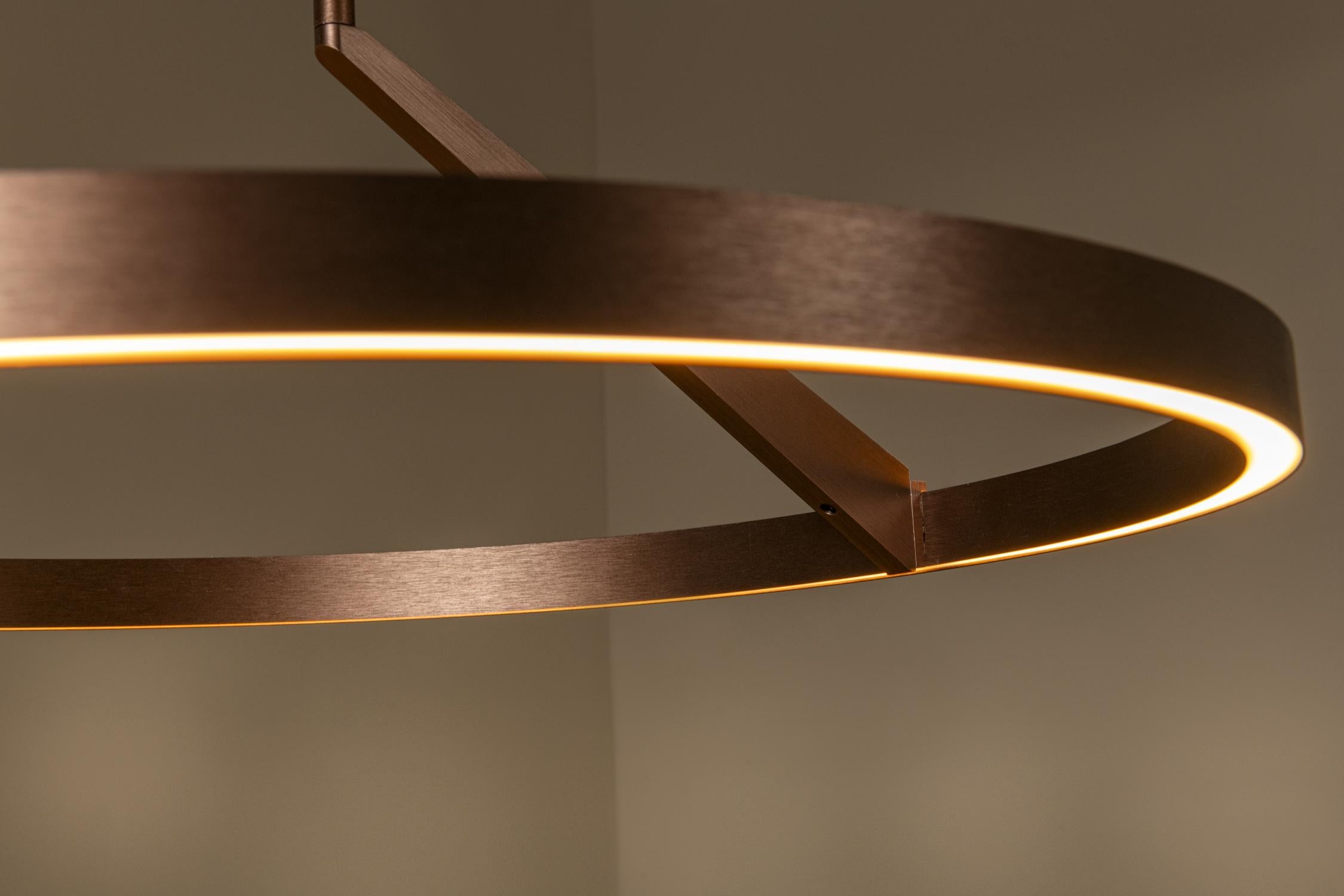 Lucide APPLAUSE - Hanglamp - Ø 60 cm - LED Dimb. - CCT - 1x32W 2700K/4000K - Handbewegingssensor - Koffie | Premium - KwaliteitWonen.nl