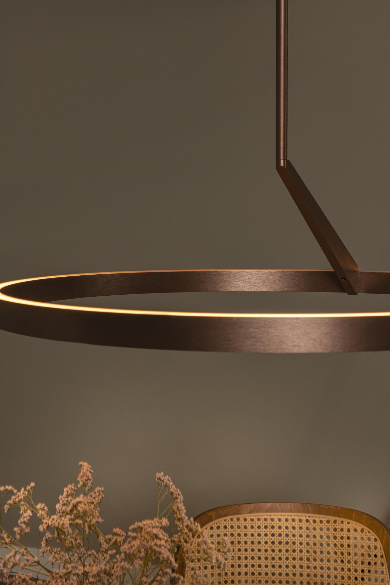 Lucide APPLAUSE - Hanglamp - Ø 60 cm - LED Dimb. - CCT - 1x32W 2700K/4000K - Handbewegingssensor - Koffie | Premium - KwaliteitWonen.nl