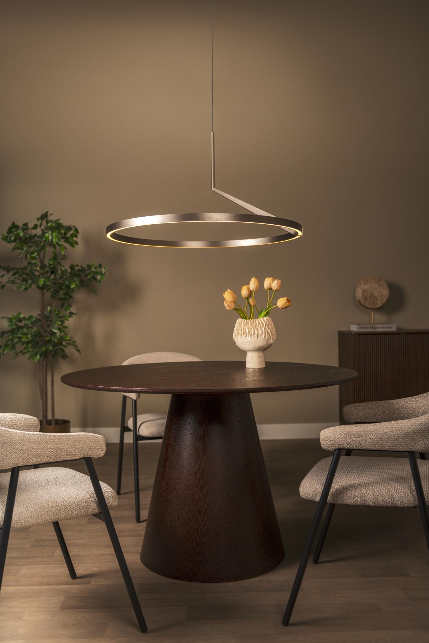 Lucide APPLAUSE - Hanglamp - Ø 80 cm - LED Dimb. - CCT - 1x50W 2700K/4000K - Handbewegingssensor - Grijs ijzer | Premium - KwaliteitWonen.nl