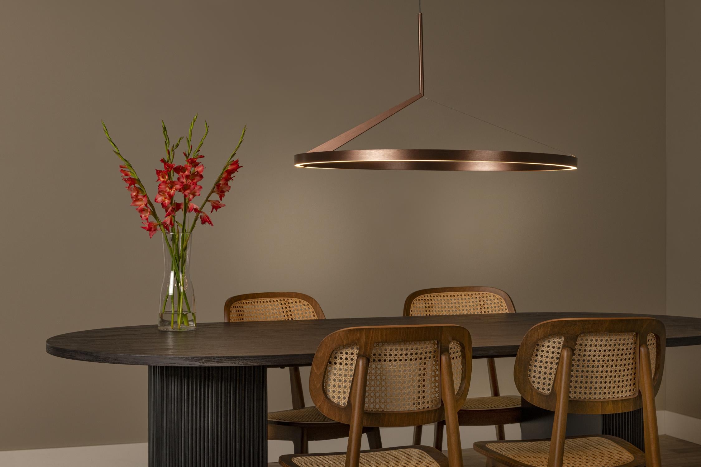 Lucide APPLAUSE - Hanglamp - Ø 80 cm - LED Dimb. - CCT - 1x50W 2700K/4000K - Handbewegingssensor - Koffie | Premium - KwaliteitWonen.nl