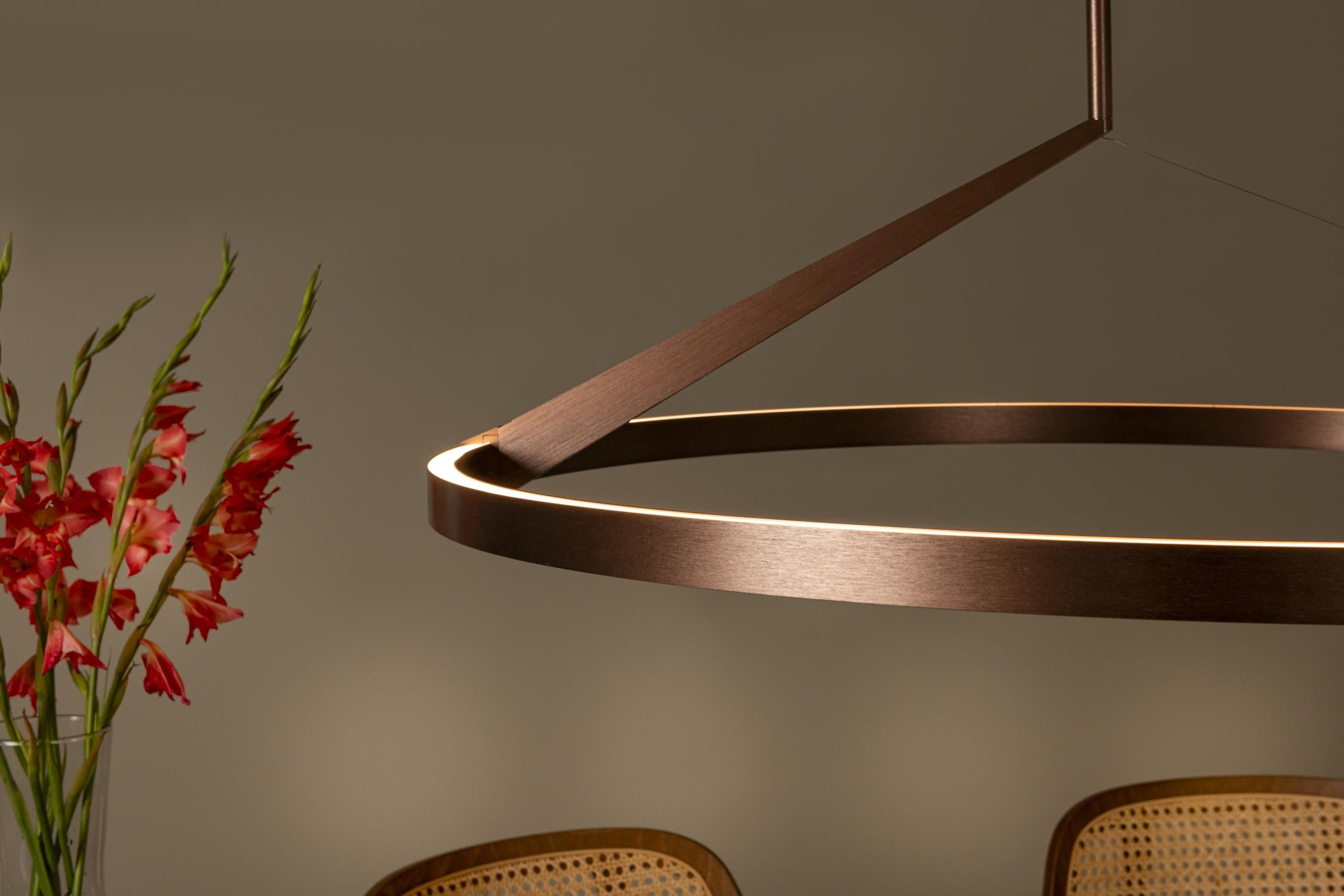 Lucide APPLAUSE - Hanglamp - Ø 80 cm - LED Dimb. - CCT - 1x50W 2700K/4000K - Handbewegingssensor - Koffie | Premium - KwaliteitWonen.nl