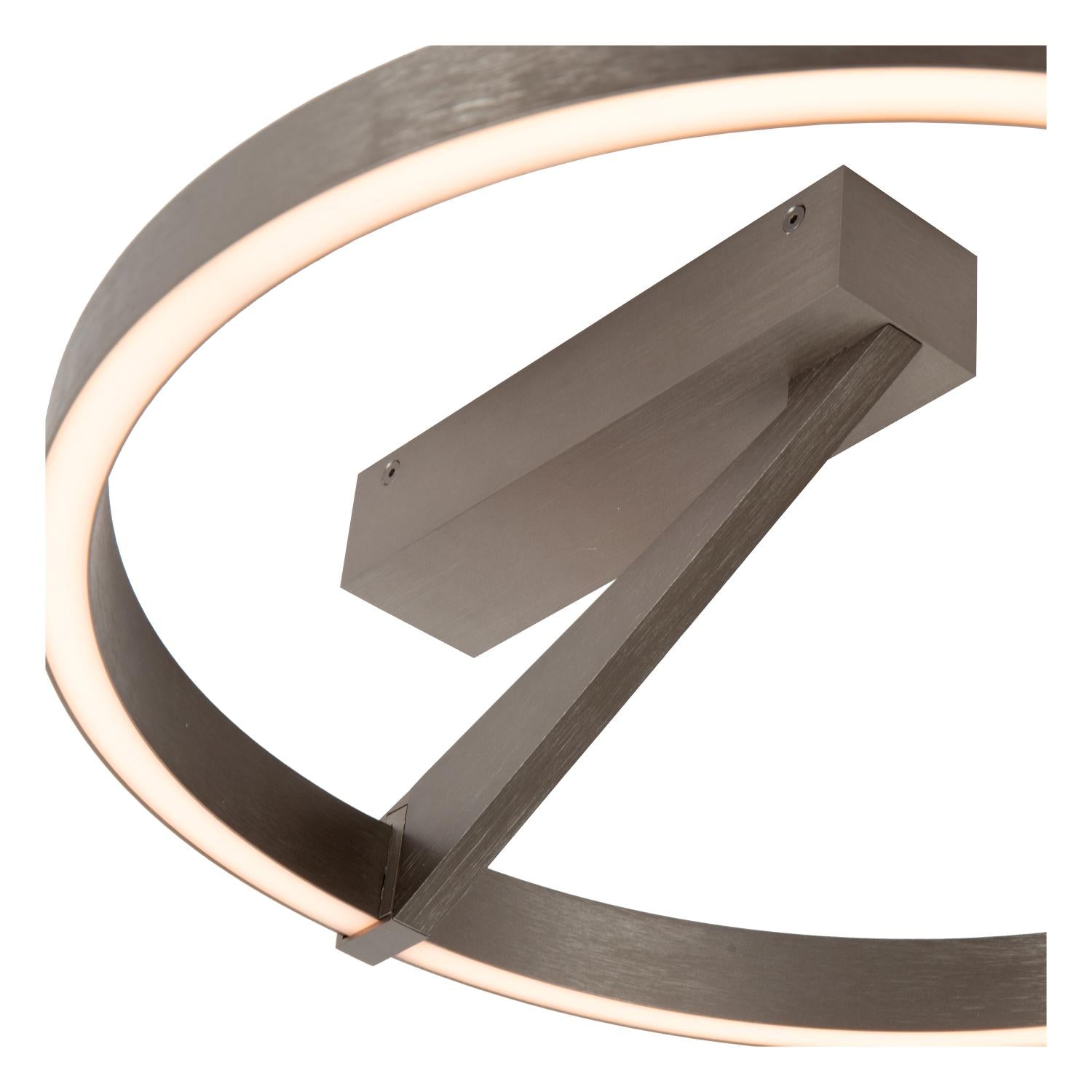 Lucide APPLAUSE - Plafonnière - Ø 40 cm - LED Dimb. - CCT - 1x26W 2200K/4000K - Grijs ijzer | Premium - KwaliteitWonen.nl
