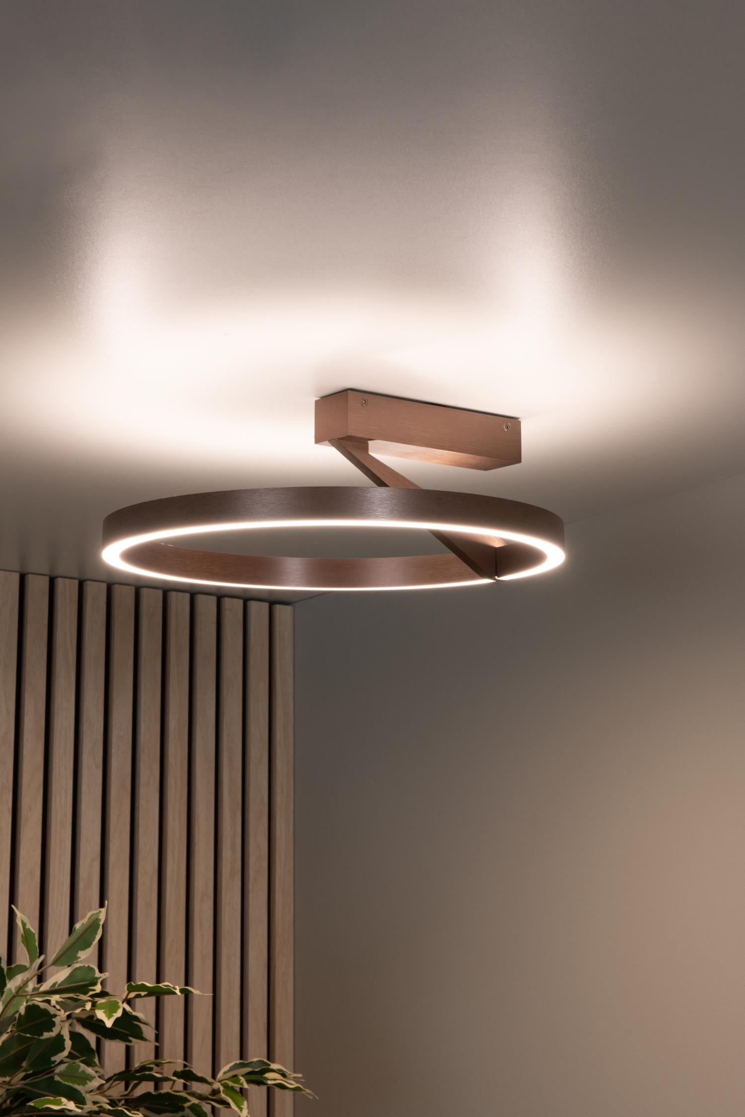 Lucide APPLAUSE - Plafonnière - Ø 40 cm - LED Dimb. - CCT - 1x26W 2200K/4000K - Koffie | Premium - KwaliteitWonen.nl