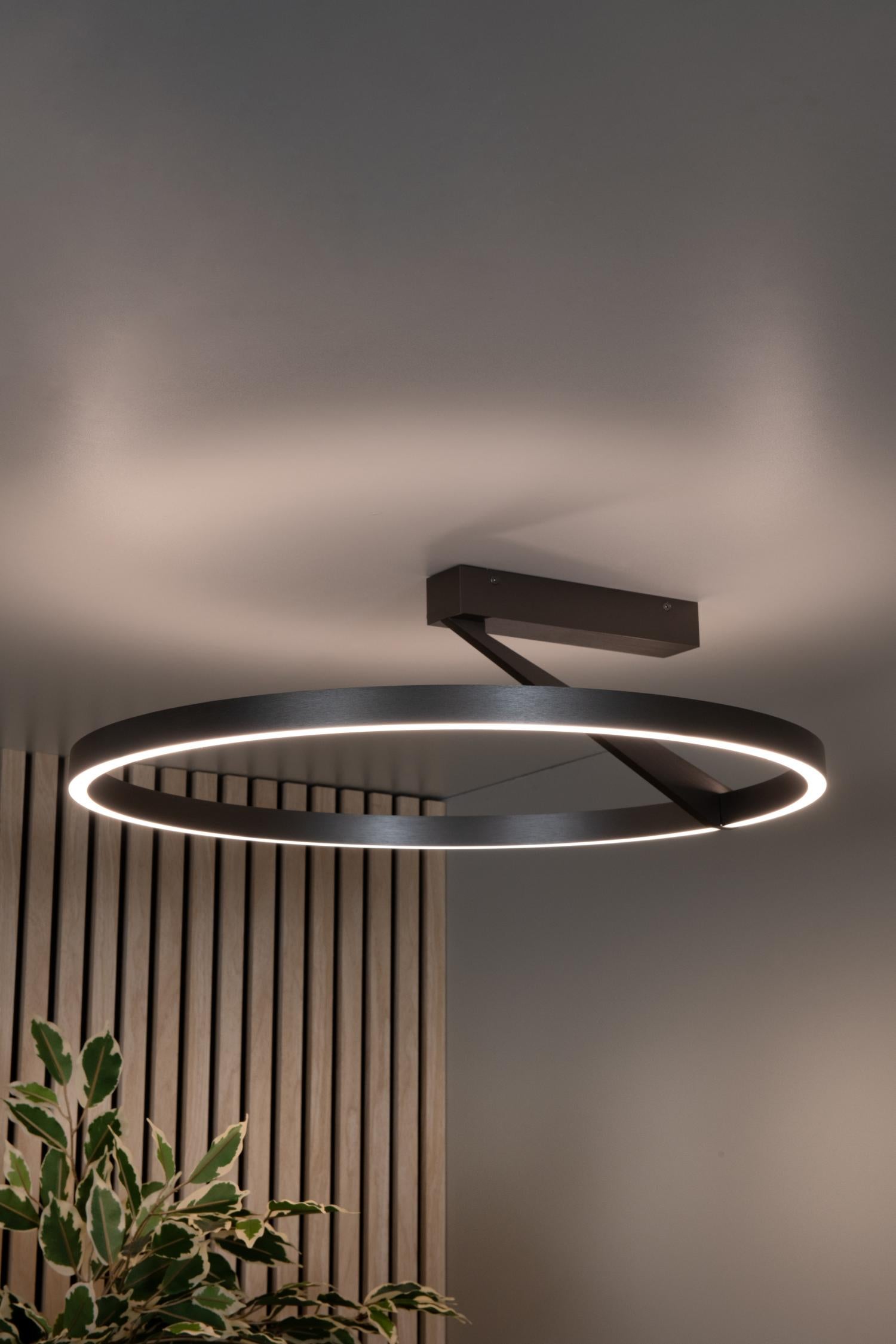 Lucide APPLAUSE - Plafonnière - Ø 60 cm - LED Dimb. - CCT - 1x40W 2200K/4000K - Grijs ijzer | Premium - KwaliteitWonen.nl