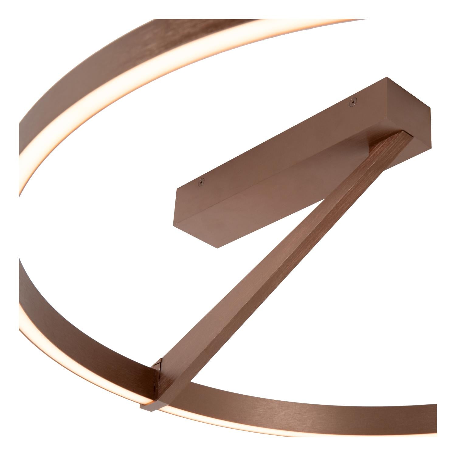 Lucide APPLAUSE - Plafonnière - Ø 60 cm - LED Dimb. - CCT - 1x40W 2200K/4000K - Koffie | Premium - KwaliteitWonen.nl
