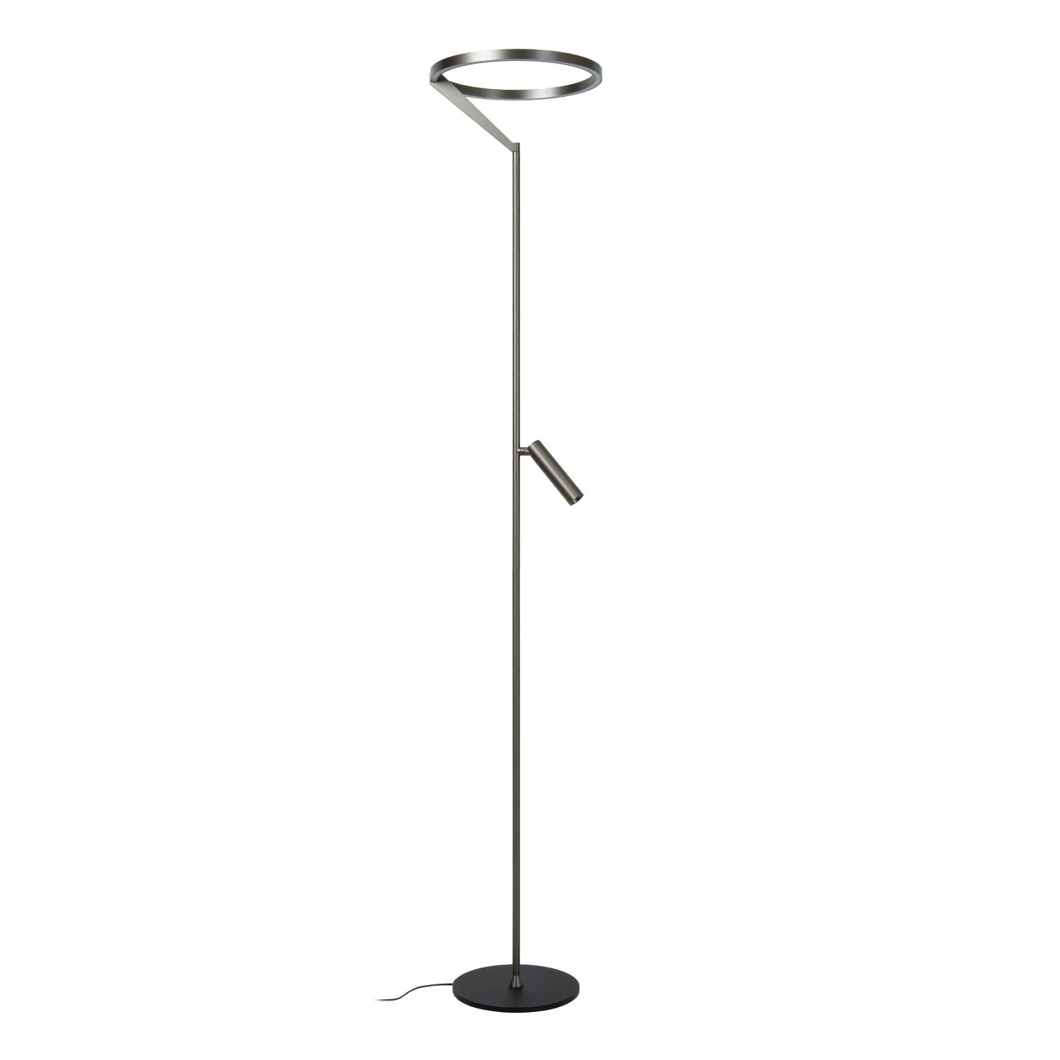 Lucide APPLAUSE - Vloerlamp - Ø 33 cm - LED Dimb. - CCT - 2700K/4000K - Grijs ijzer | Premium - KwaliteitWonen.nl