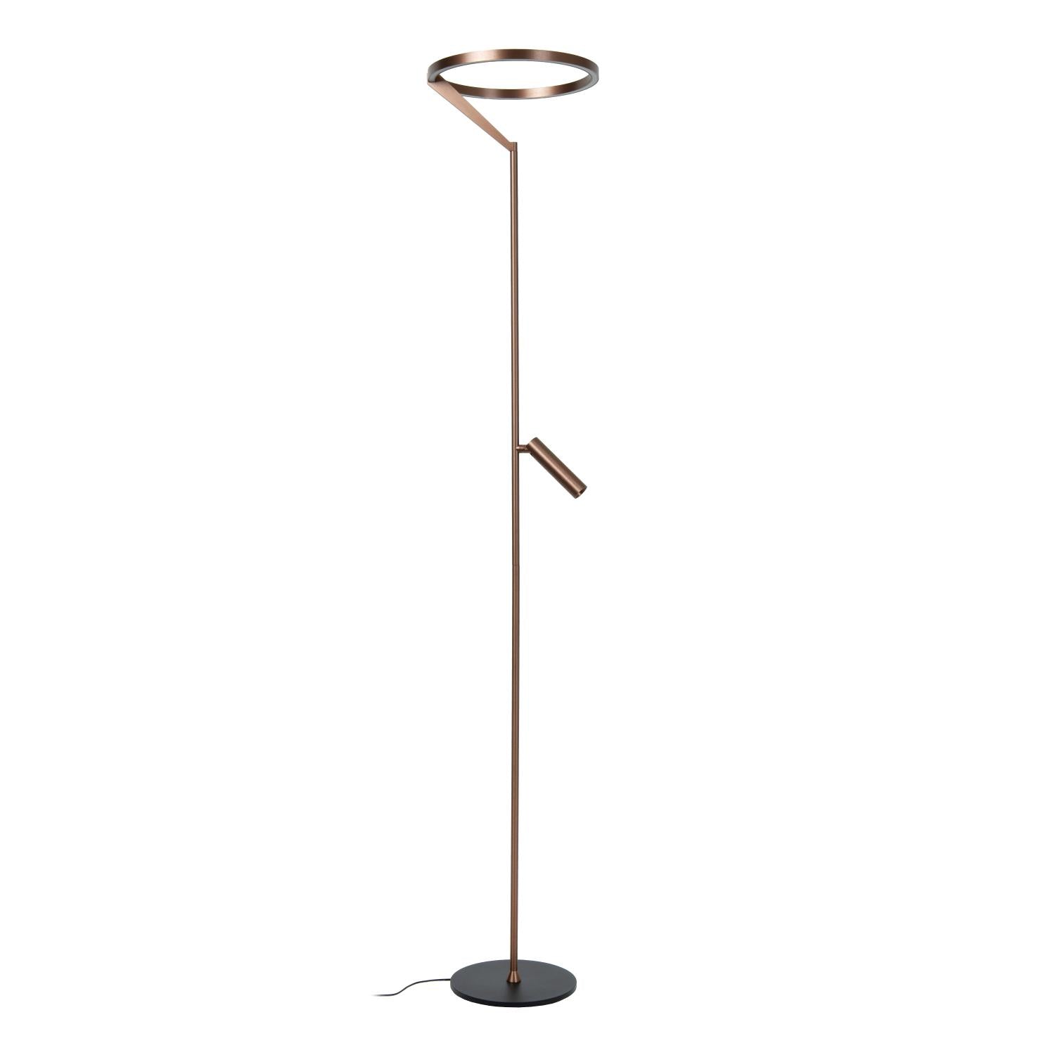 Lucide APPLAUSE - Vloerlamp - Ø 33 cm - LED Dimb. - CCT - 2700K/4000K - Koffie | Premium - KwaliteitWonen.nl