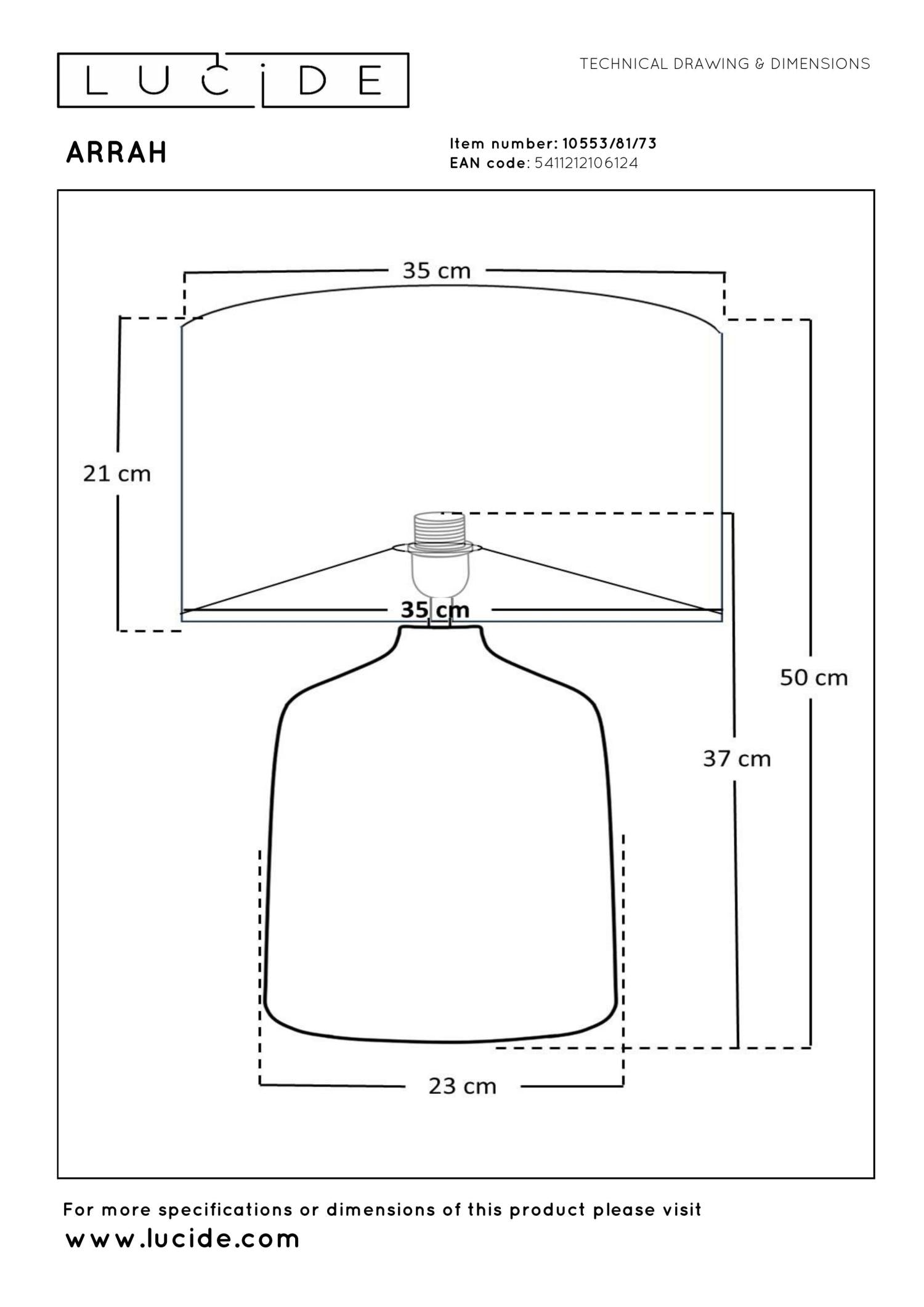 Lucide ARRAH - Tafellamp - Ø 35 cm - 1xE27 - Naturel | Premium - KwaliteitWonen.nl