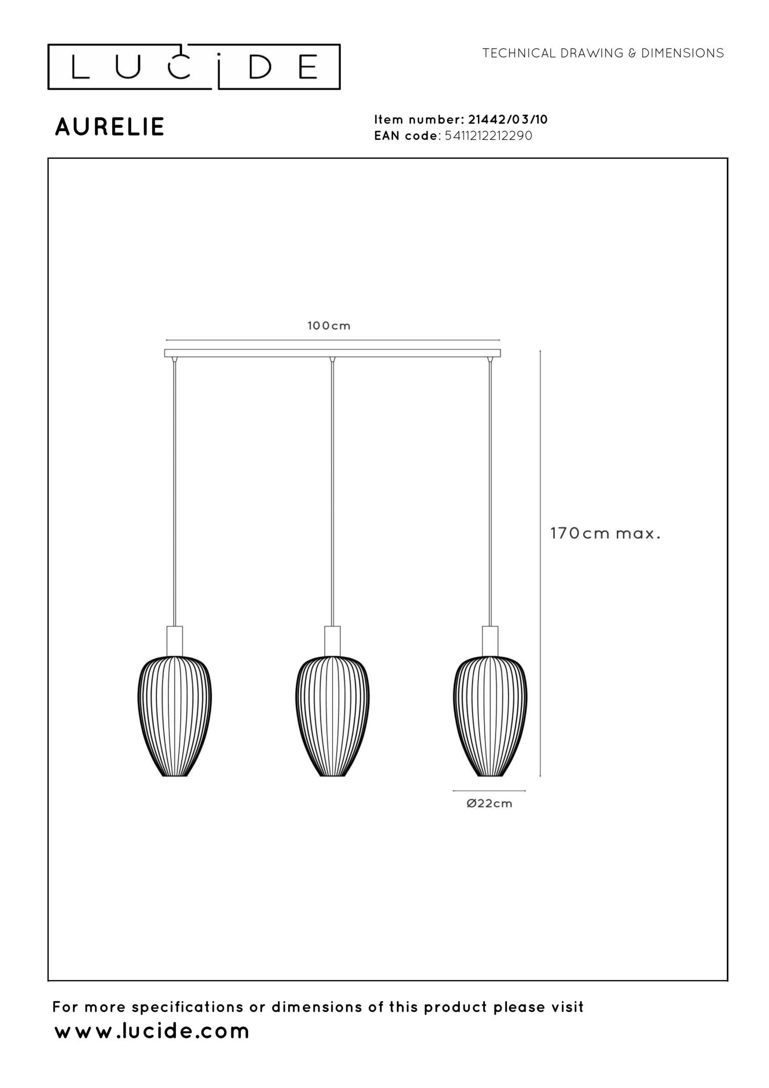 Lucide AURELIE - Hanglamp - 3xGU10 (MR11) - Goud | Vibes - KwaliteitWonen.nl