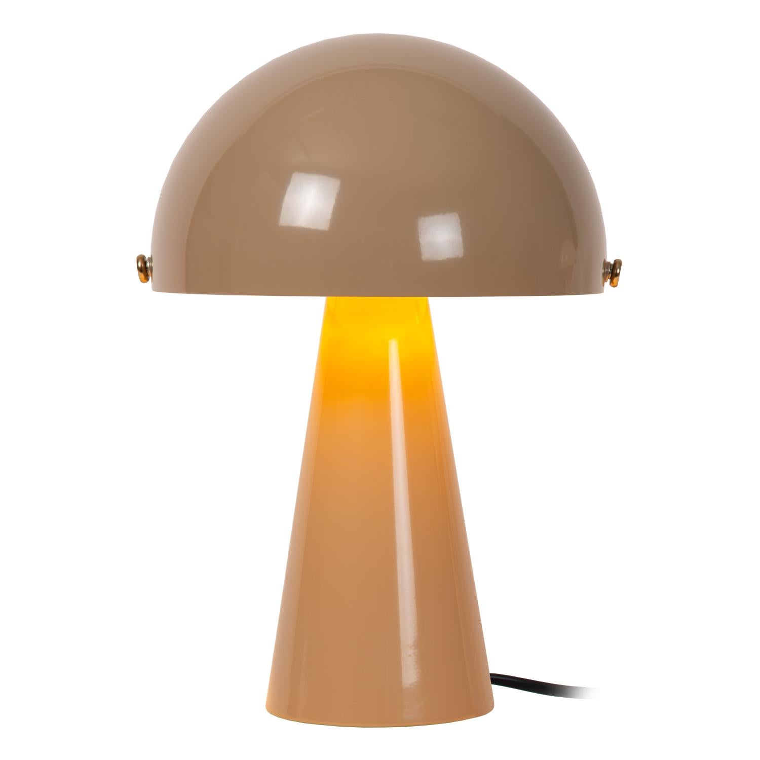 Lucide BARONE - Tafellamp - Ø 23 cm - 1xE27 - Taupe | Vibes - KwaliteitWonen.nl