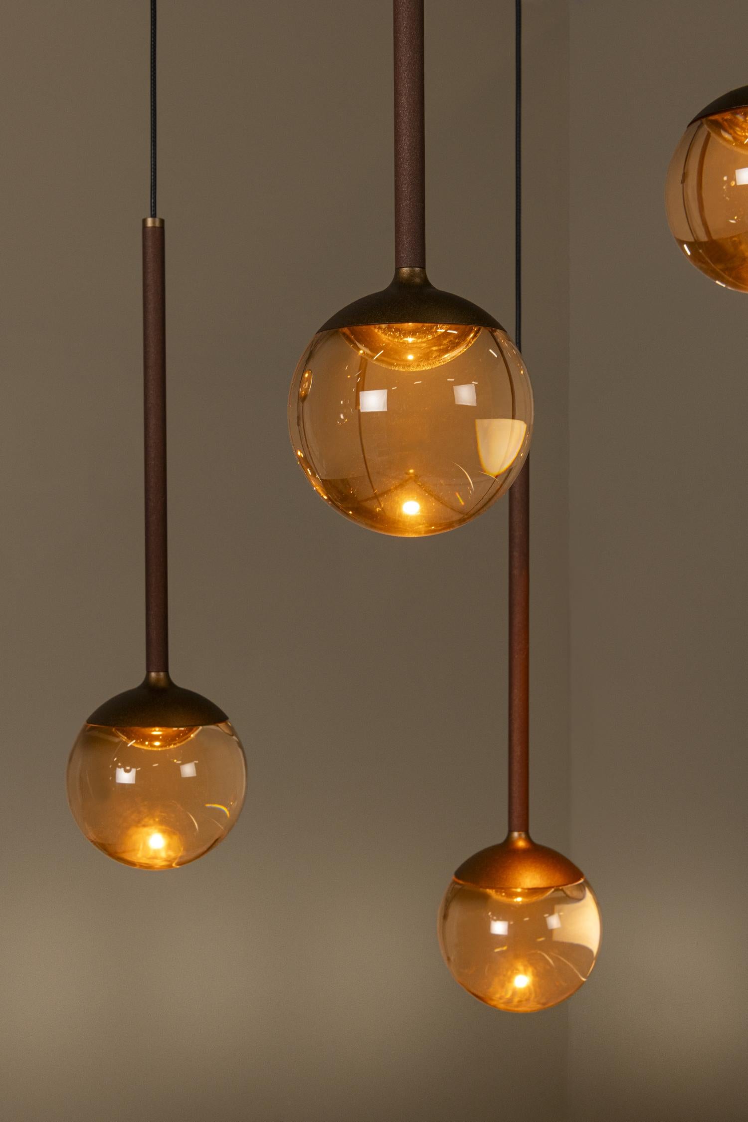 Lucide CALINA - Hanglamp - LED Dimb. - CCT - 12x7W 2200K/3300K - Met vervangbare LED-module - Koffie | Premium - KwaliteitWonen.nl