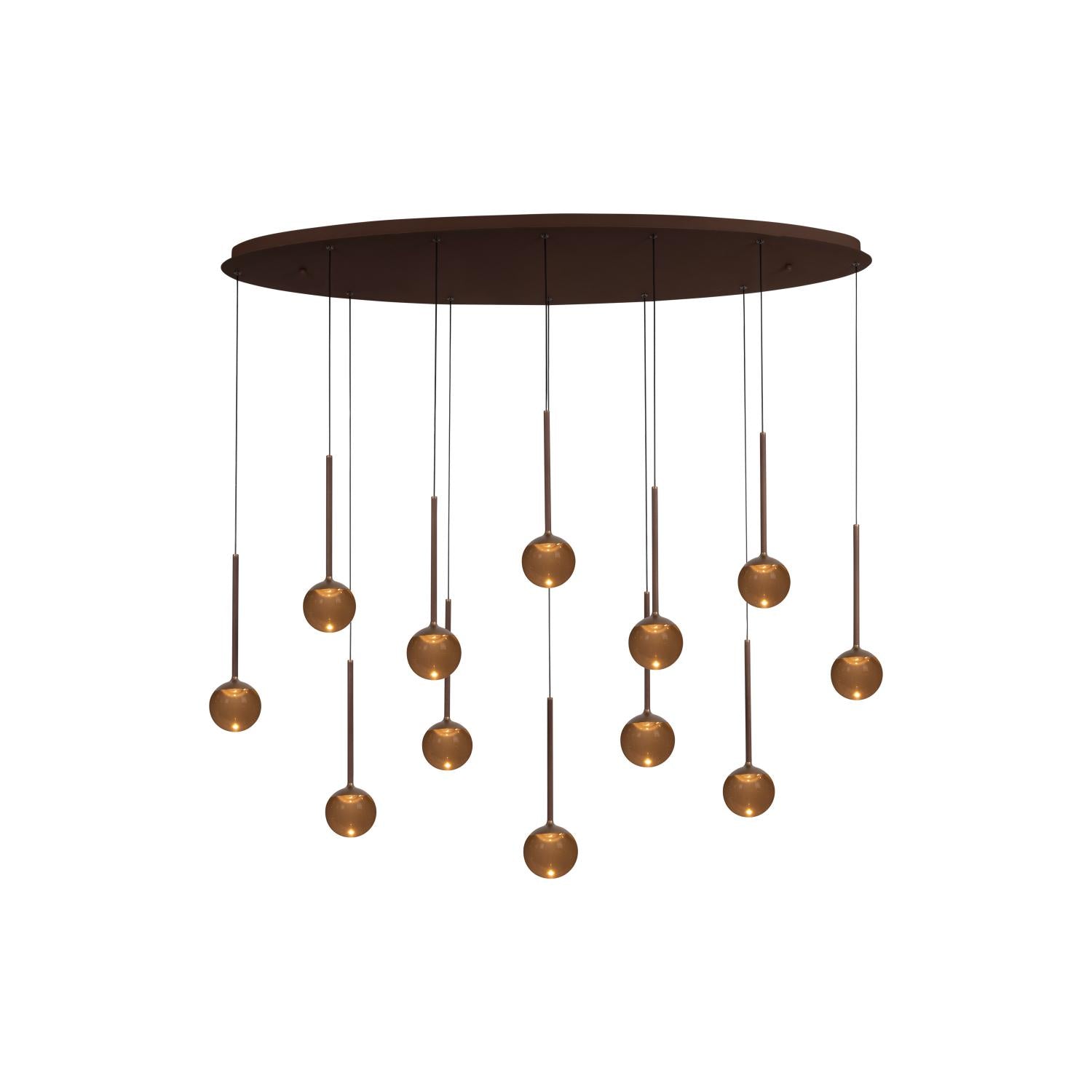 Lucide CALINA - Hanglamp - LED Dimb. - CCT - 12x7W 2200K/3300K - Met vervangbare LED-module - Koffie | Premium - KwaliteitWonen.nl