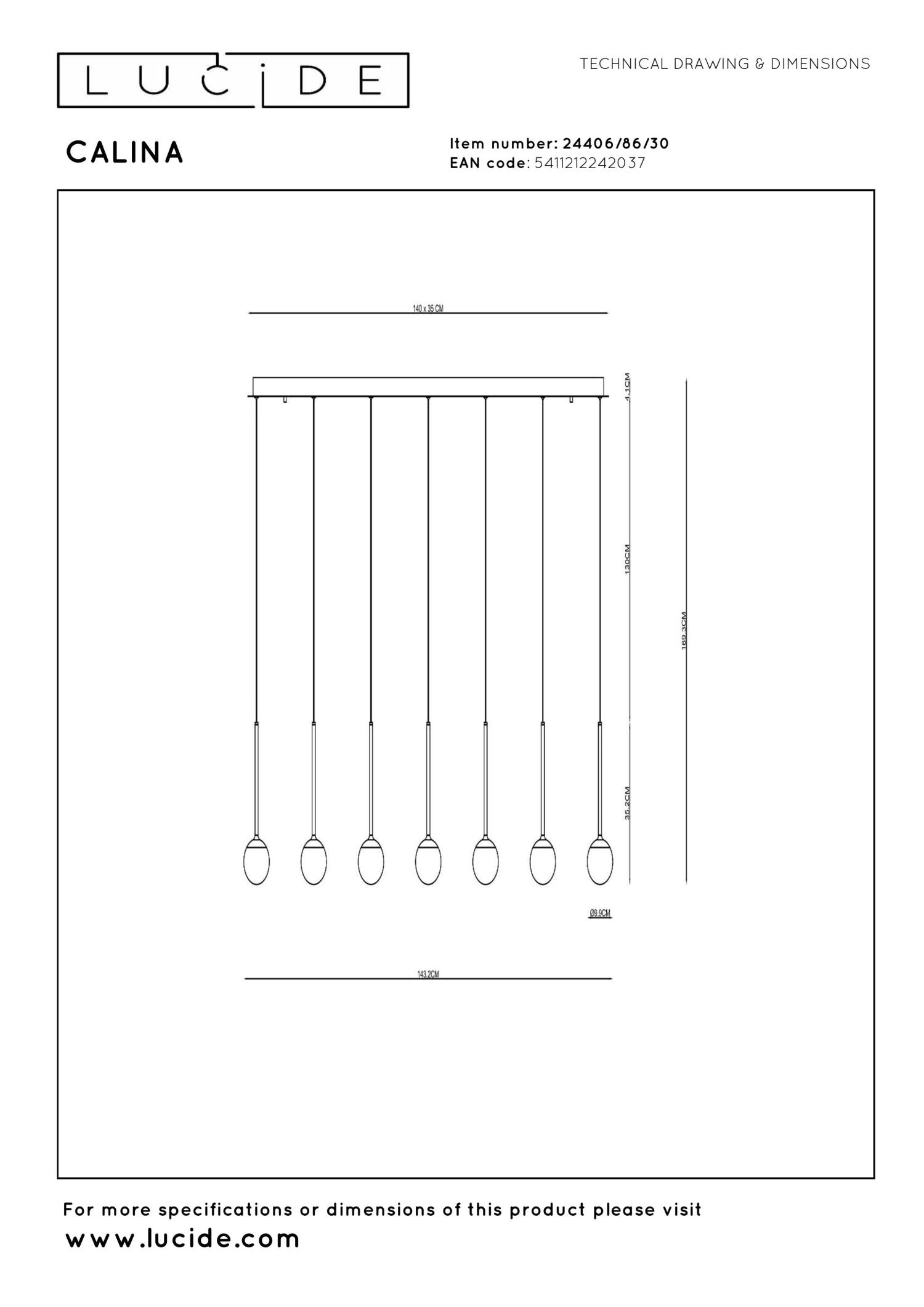 Lucide CALINA - Hanglamp - LED Dimb. - CCT - 12x7W 2200K/3300K - Met vervangbare LED-module - Zwart | Premium - KwaliteitWonen.nl