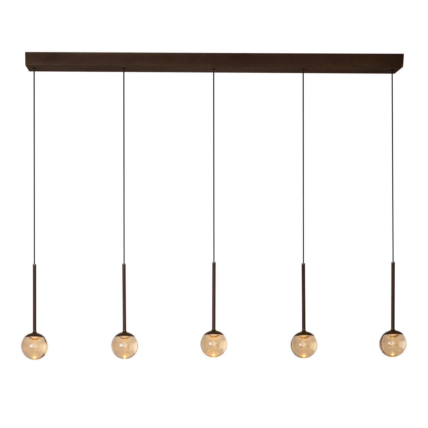 Lucide CALINA - Hanglamp - LED Dimb. - CCT - 5x8,2W 2200K/3300K - Met vervangbare LED-module - Koffie | Premium - KwaliteitWonen.nl