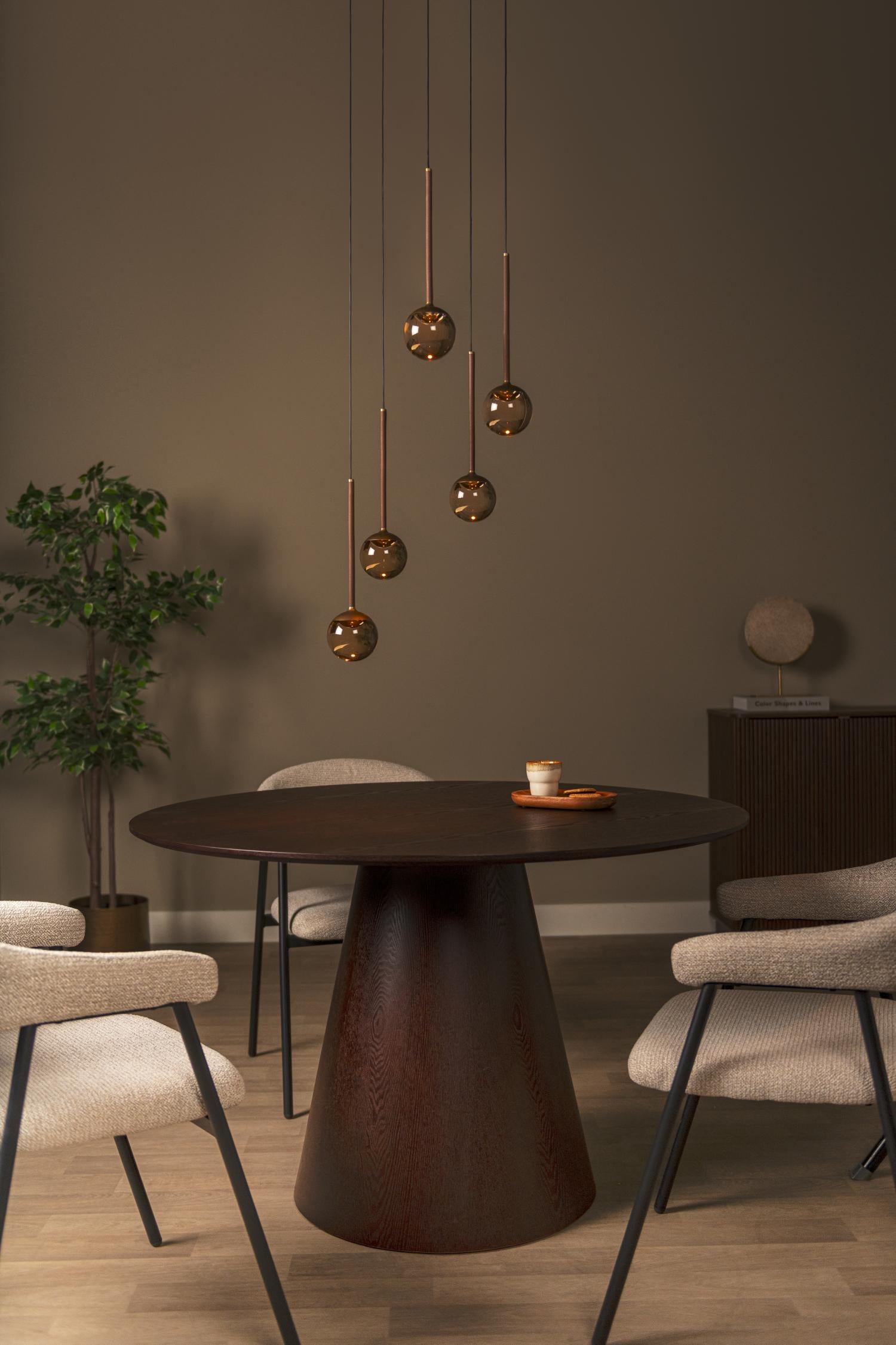 Lucide CALINA - Hanglamp - Ø 41,9 cm - LED Dimb. - CCT - 5x8,4W 2200K/3300K - Met vervangbare LED-module - Amber | Premium - KwaliteitWonen.nl