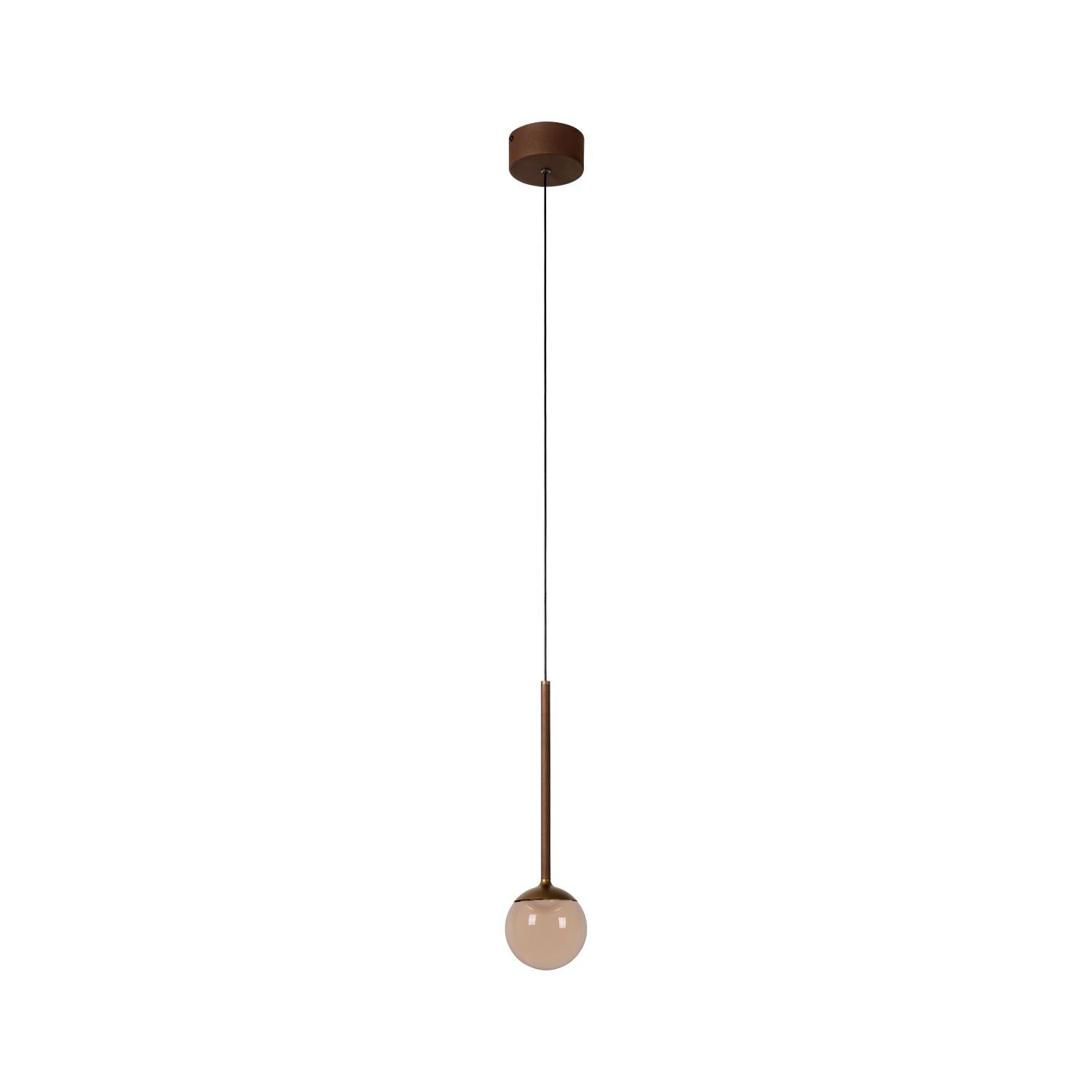 Lucide CALINA - Hanglamp - Ø 9,9 cm - LED Dimb. - CCT - 1x7W 2200K/3300K - Met vervangbare LED-module - Koffie | Premium - KwaliteitWonen.nl