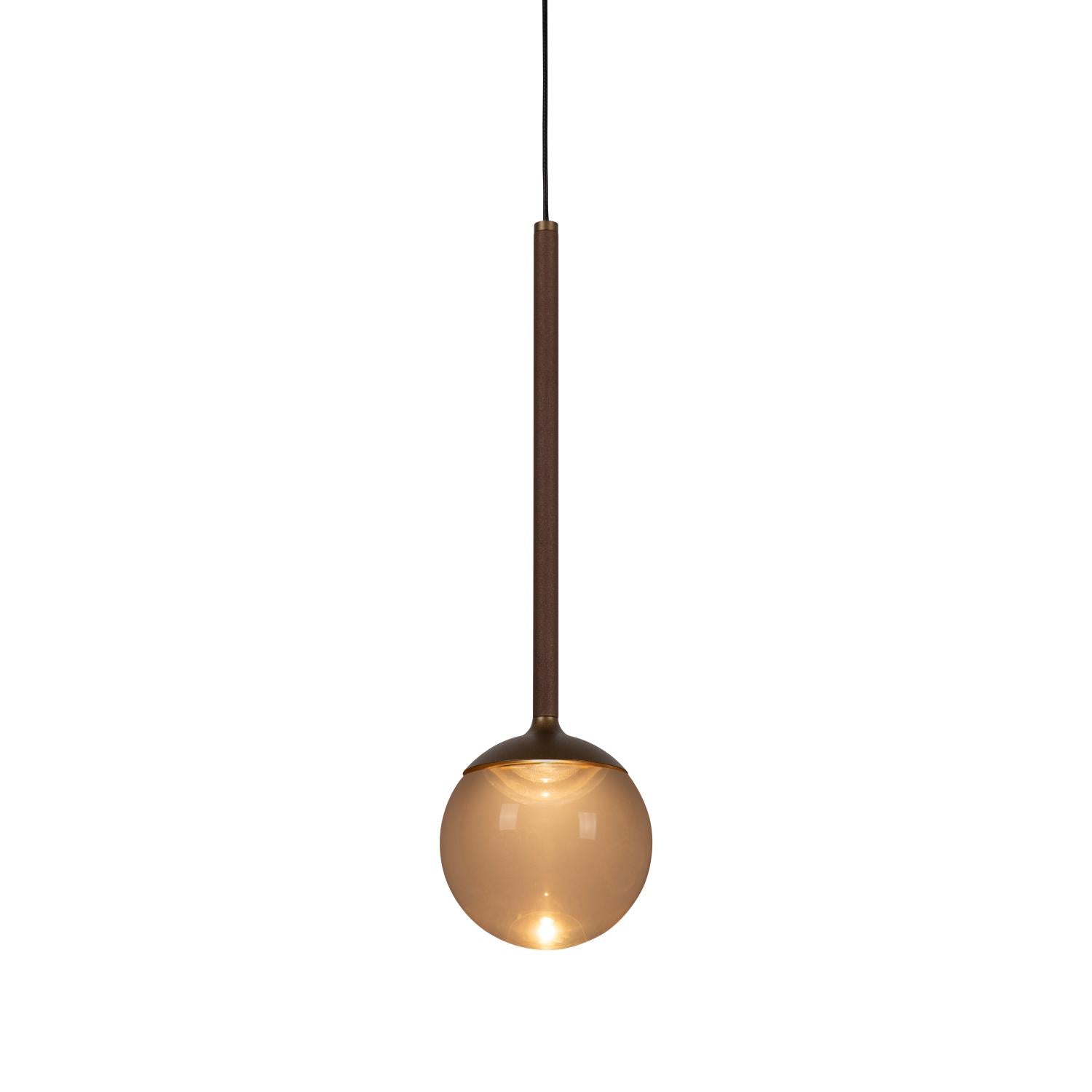 Lucide CALINA - Hanglamp - Ø 9,9 cm - LED Dimb. - CCT - 1x7W 2200K/3300K - Met vervangbare LED-module - Koffie | Premium - KwaliteitWonen.nl