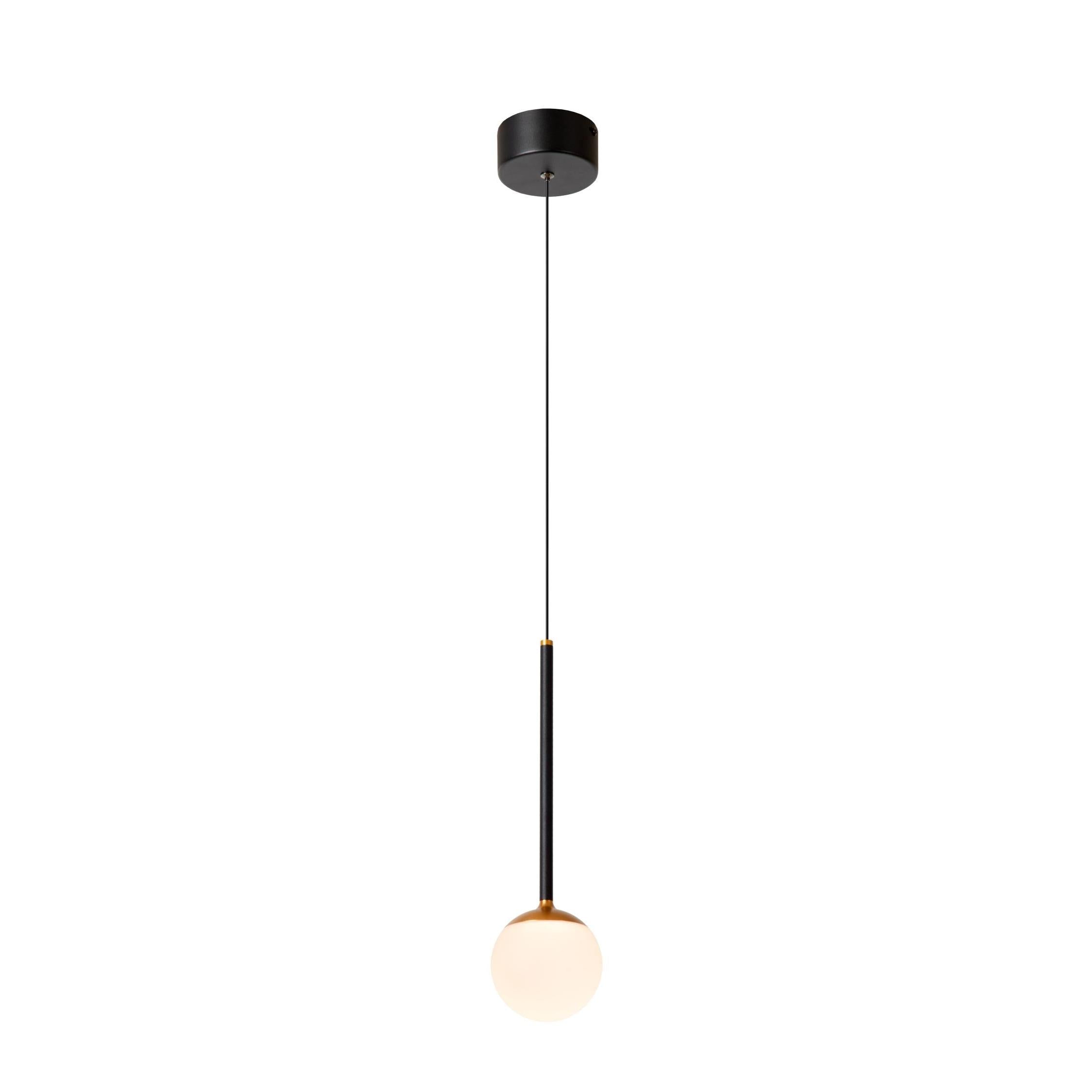 Lucide CALINA - Hanglamp - Ø 9,9 cm - LED Dimb. - CCT - 1x7W 2200K/3300K - Met vervangbare LED-module - Zwart | Premium - KwaliteitWonen.nl