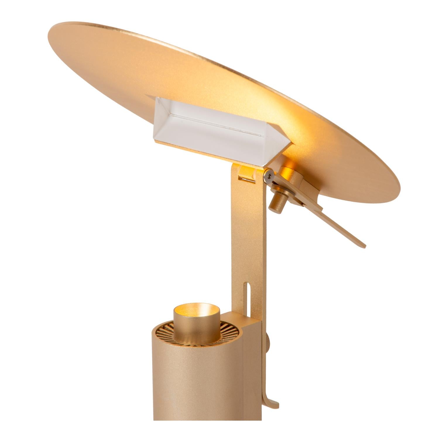 Lucide FITS - Tafellamp - Ø 20 cm - LED - 1x7W 3000K - Mat Goud / Messing | Premium - KwaliteitWonen.nl