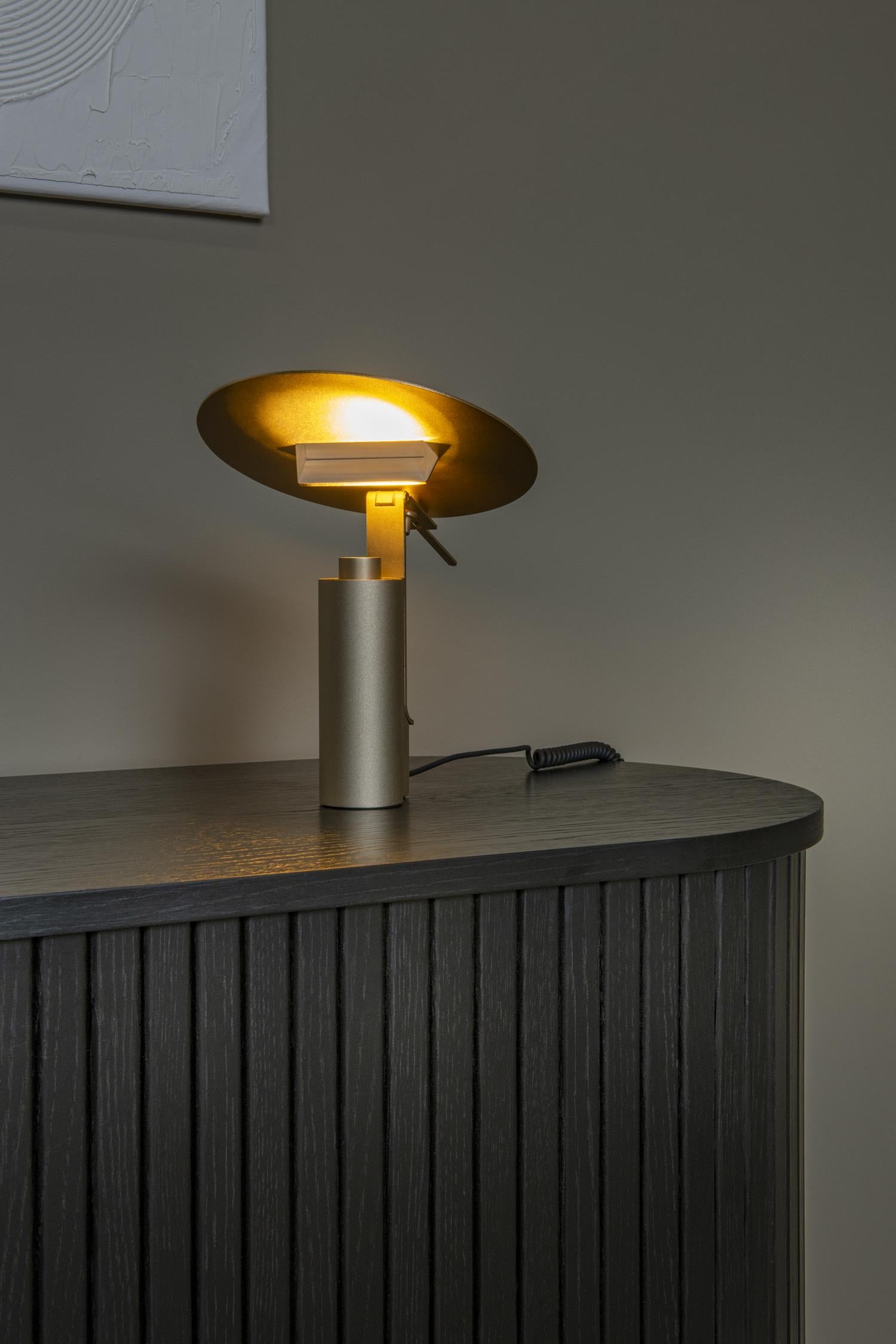 Lucide FITS - Tafellamp - Ø 20 cm - LED - 1x7W 3000K - Mat Goud / Messing | Premium - KwaliteitWonen.nl