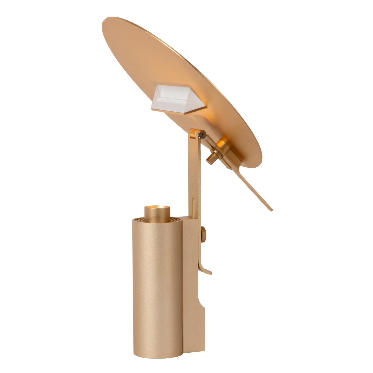 Lucide FITS - Tafellamp - Ø 20 cm - LED - 1x7W 3000K - Mat Goud / Messing | Premium - KwaliteitWonen.nl