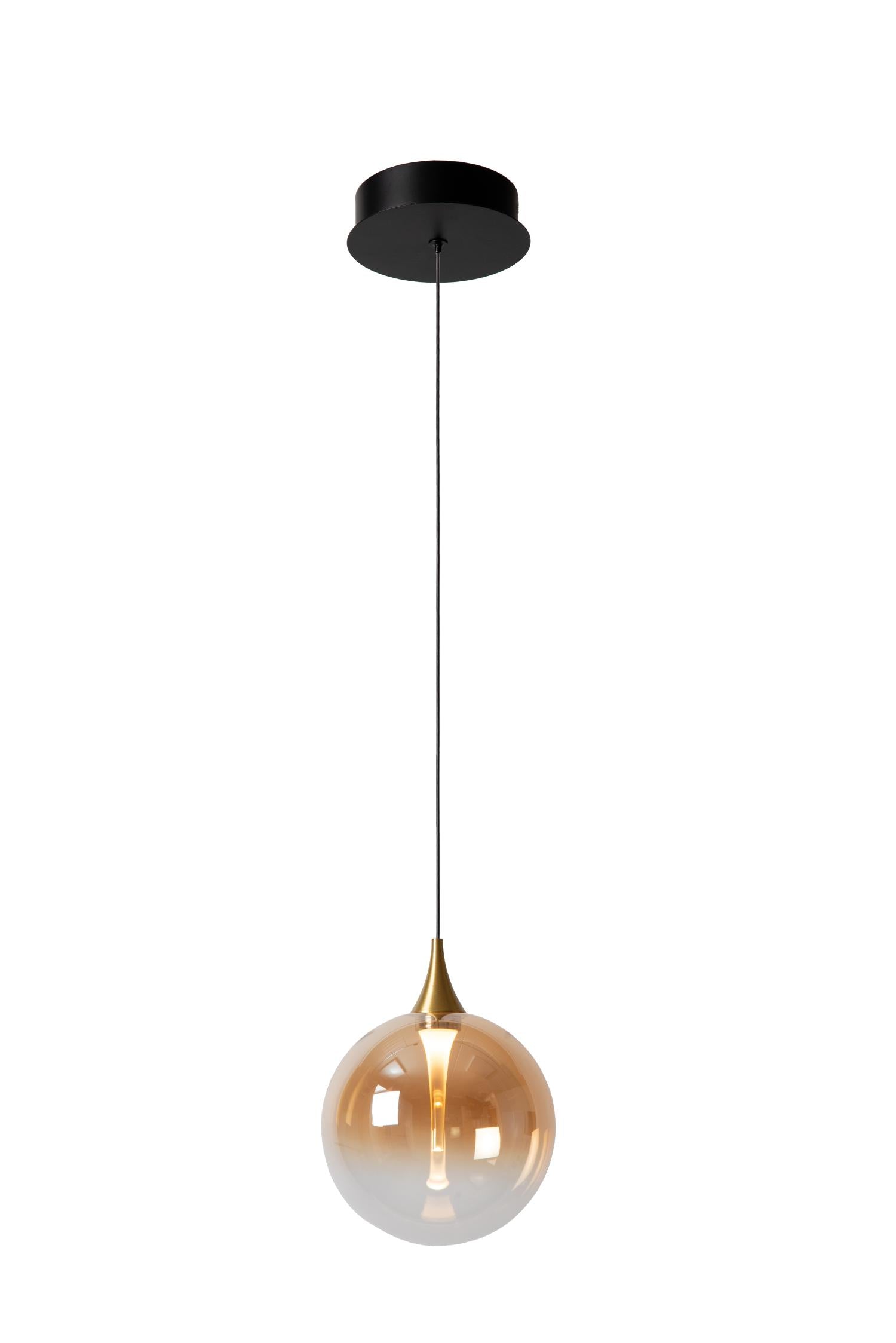 Lucide GISELA - Hanglamp - Ø 16 cm - LED Dimb. - 1x5W 2700K - Amber | Premium - KwaliteitWonen.nl