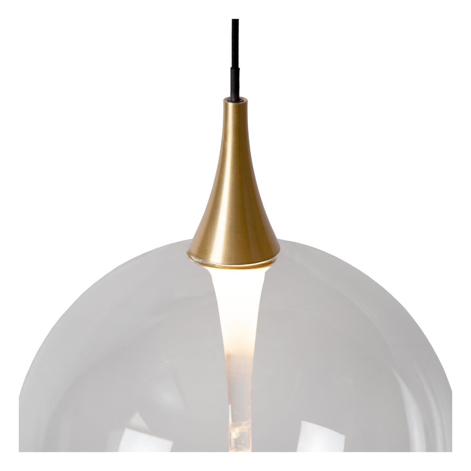 Lucide GISELA - Hanglamp - Ø 16 cm - LED Dimb. - 1x5W 2700K - Transparant | Premium - KwaliteitWonen.nl