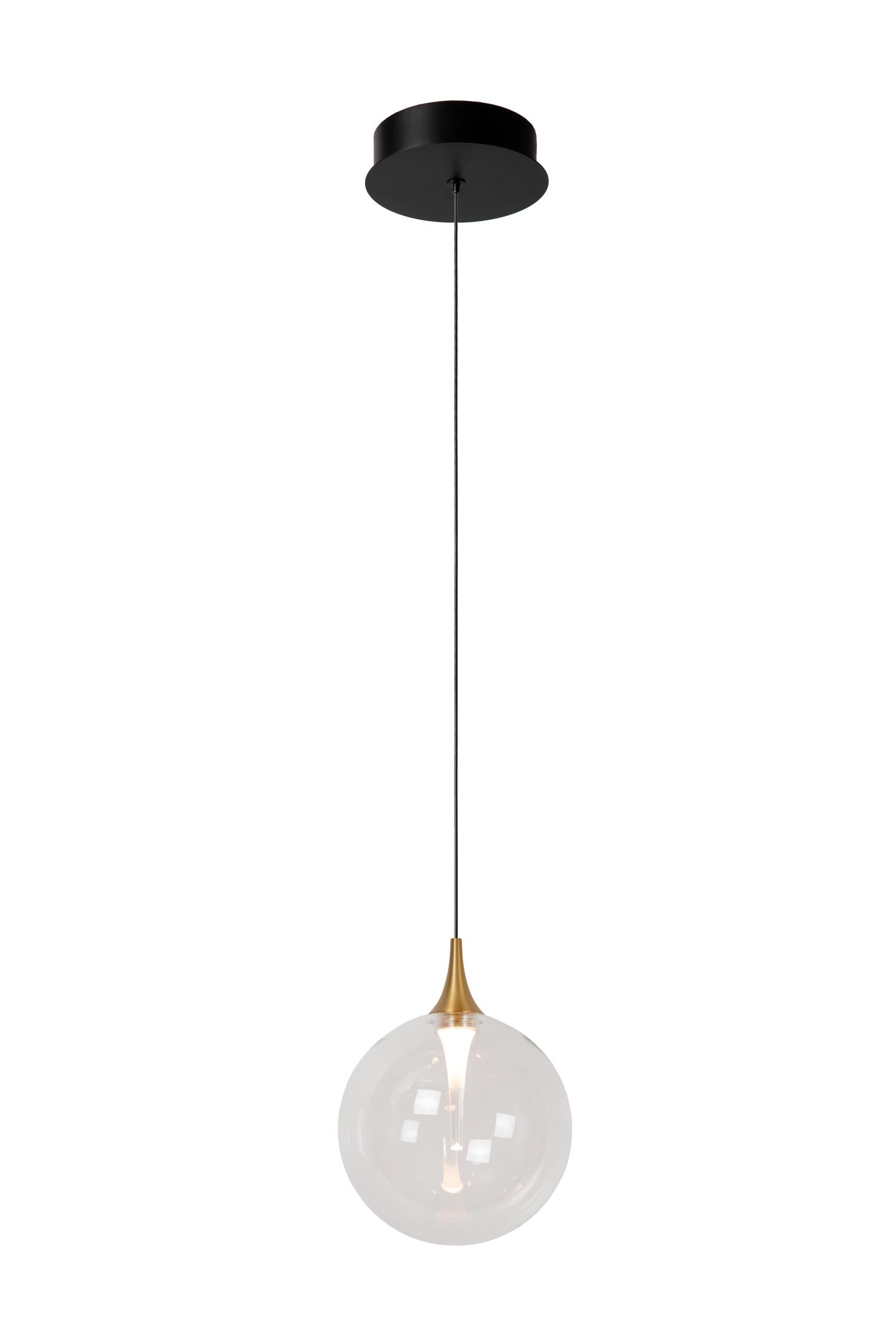 Lucide GISELA - Hanglamp - Ø 16 cm - LED Dimb. - 1x5W 2700K - Transparant | Premium - KwaliteitWonen.nl