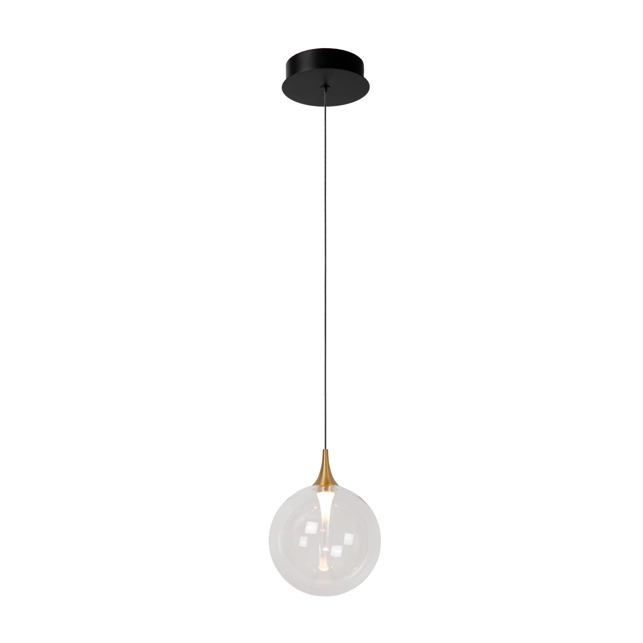 Lucide GISELA - Hanglamp - Ø 16 cm - LED Dimb. - 1x5W 2700K - Transparant | Premium - KwaliteitWonen.nl