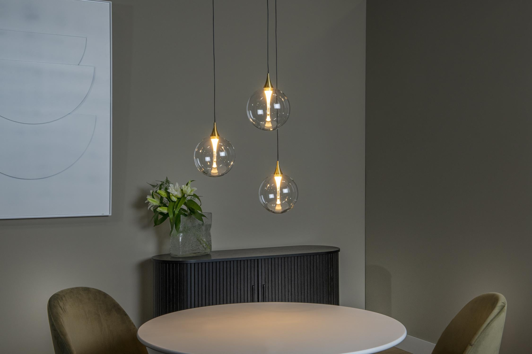 Lucide GISELA - Hanglamp - Ø 36 cm - LED Dimb. - 3x4,3W 2700K - Transparant | Premium - KwaliteitWonen.nl