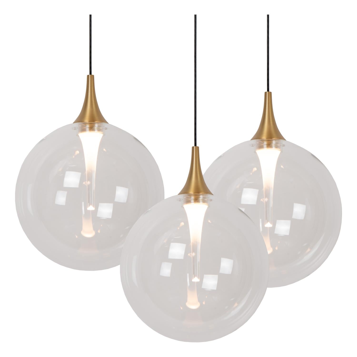 Lucide GISELA - Hanglamp - Ø 36 cm - LED Dimb. - 3x4,3W 2700K - Transparant | Premium - KwaliteitWonen.nl