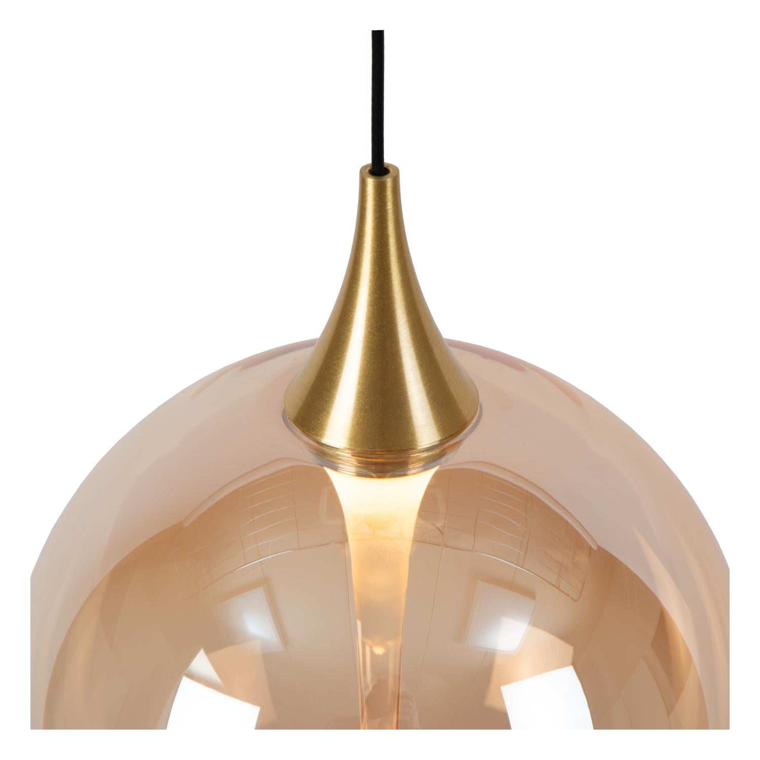 Lucide GISELA - Hanglamp - Ø 48 cm - LED Dimb. - 5x3,8W 2700K - Amber | Premium - KwaliteitWonen.nl