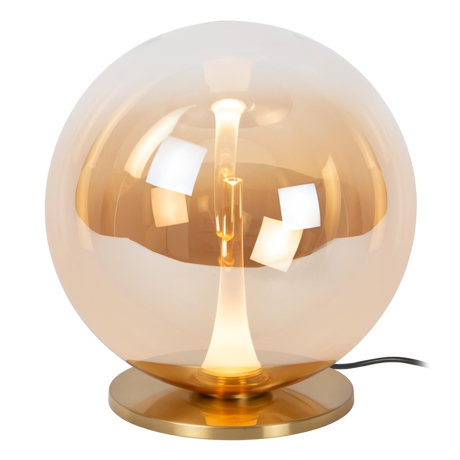 Lucide GISELA - Tafellamp - Ø 30 cm - LED Dimb. - 1x12W 2500K - Amber | Premium - KwaliteitWonen.nl