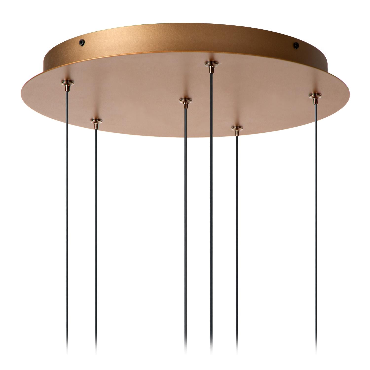 Lucide GRIFFITH - Hanglamp - Ø 38 cm - LED Dimb. - CCT - 6x6W 2700K/4000K - Geschikt voor vide en hoge plafonds - Brons | Premium - KwaliteitWonen.nl