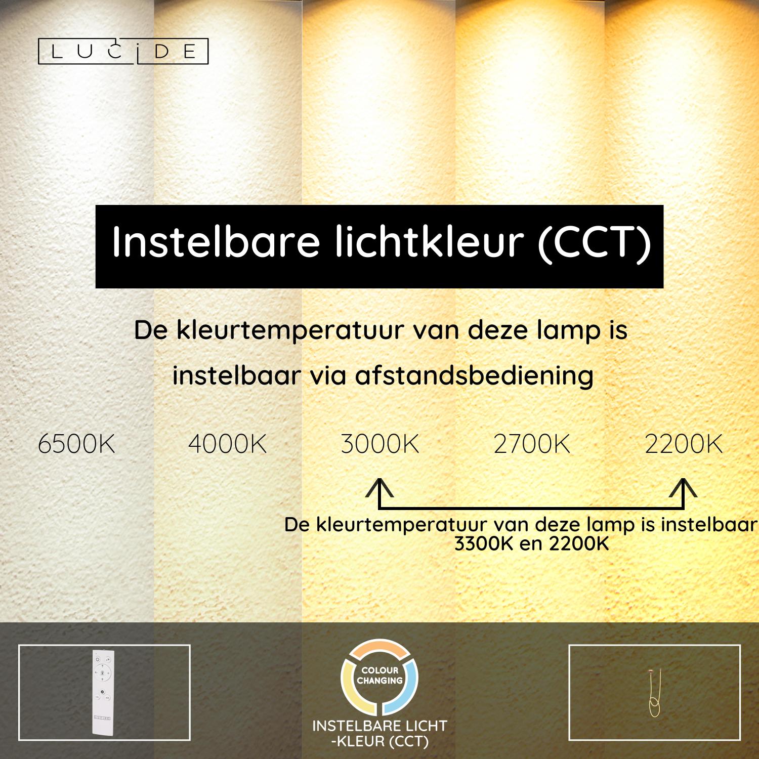 Lucide JANDERIN - Plafonnière - LED Dimb. - CCT - 1x36W 2200K/3300K - Champagne kleur | Vibes - KwaliteitWonen.nl