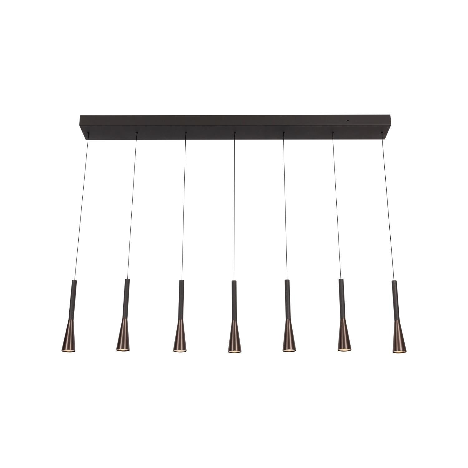 Lucide JOAKIM - Hanglamp - LED Dimb. - CCT - 7x6,2W 2700K/4000K - Met vervangbare LED-module - Koffie | Premium - KwaliteitWonen.nl