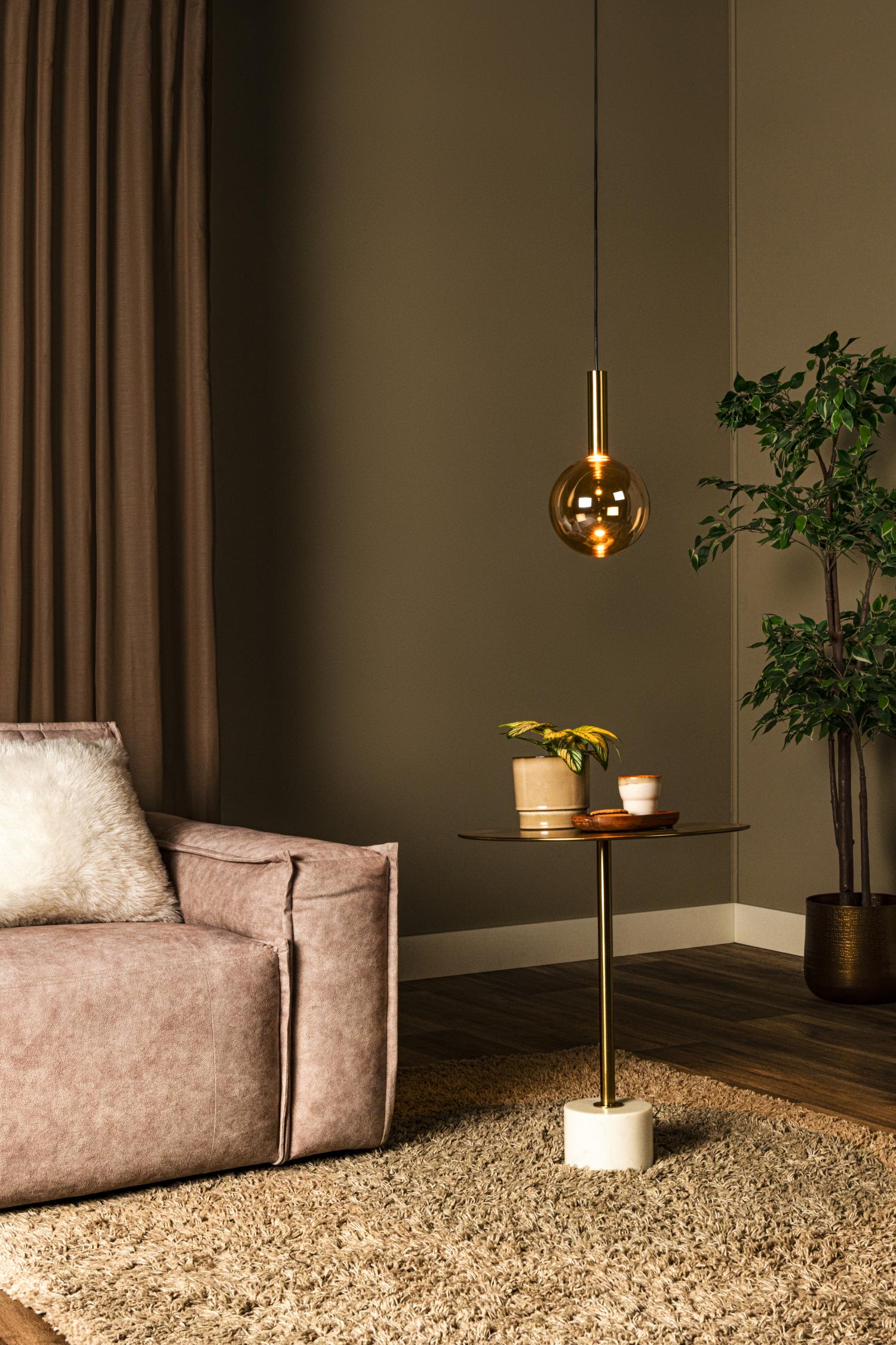 Lucide JOSIANE - Hanglamp - Ø 18 cm - 1xG9 - Amber | Vibes - KwaliteitWonen.nl